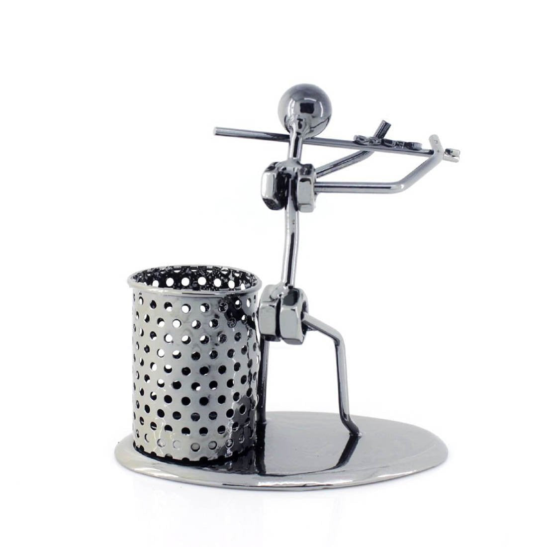 Metal Iron Pen Container Holder Pencil Cup Iron Art Music Figure~Home Office Desk Decor Gift