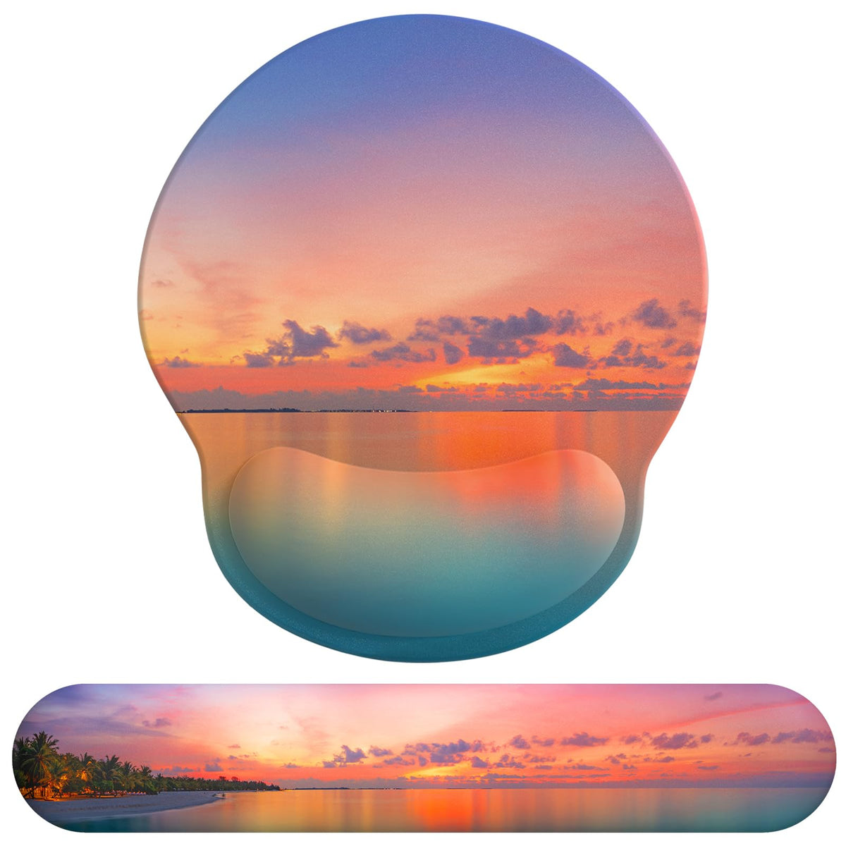 eulps Mouse Pad Wrist Support, Ergonomic Memory Foam Keyboard Wrist Pad & Gel Wrist Rest Set for