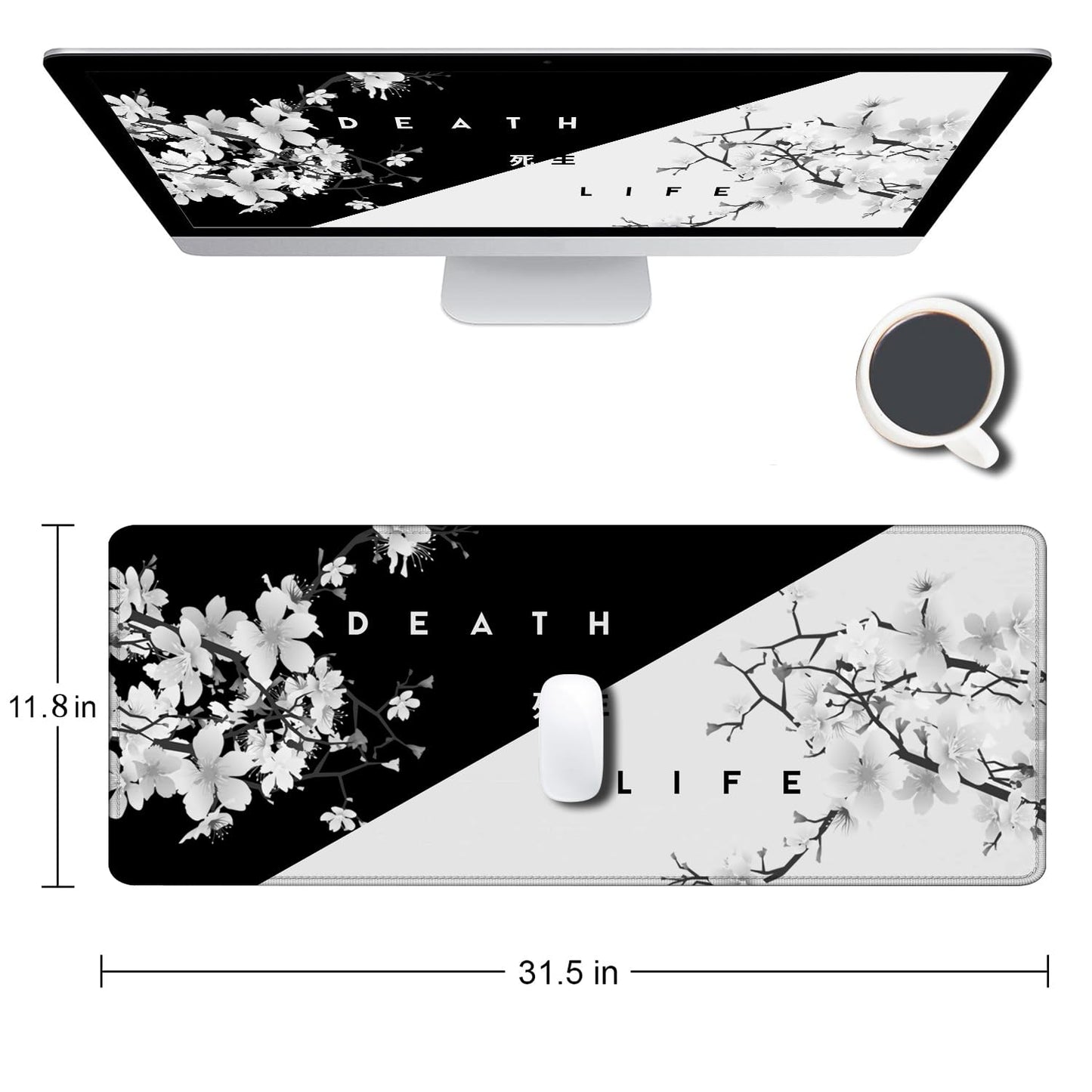 SANWUMIAN Gaming Mouse Pad, Large Mouse Pads for Desk, Non-Slip Rubber Base Mousepad, Keyboard