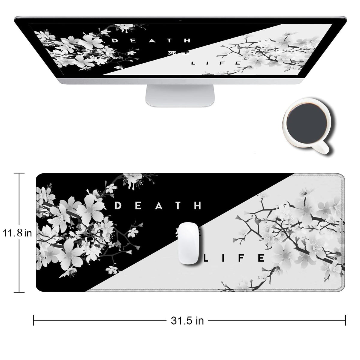 SANWUMIAN Gaming Mouse Pad, Large Mouse Pads for Desk, Non-Slip Rubber Base Mousepad, Keyboard
