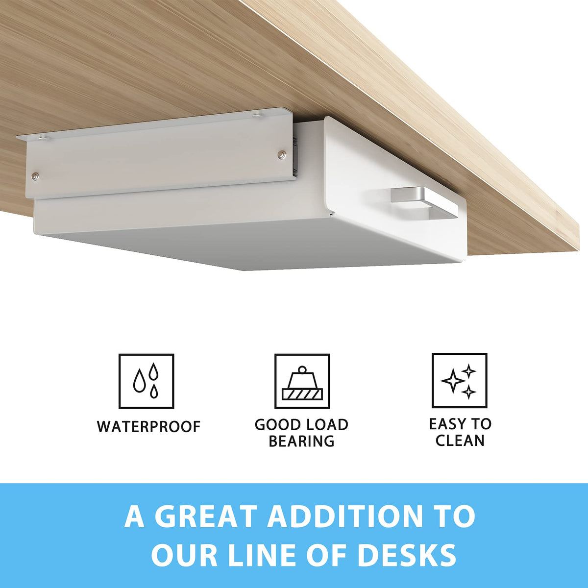 GOME Under Desk Pull-Out Drawer - Storage Organizer Office Mounted, Easy Slide-Out Pencil Drawer