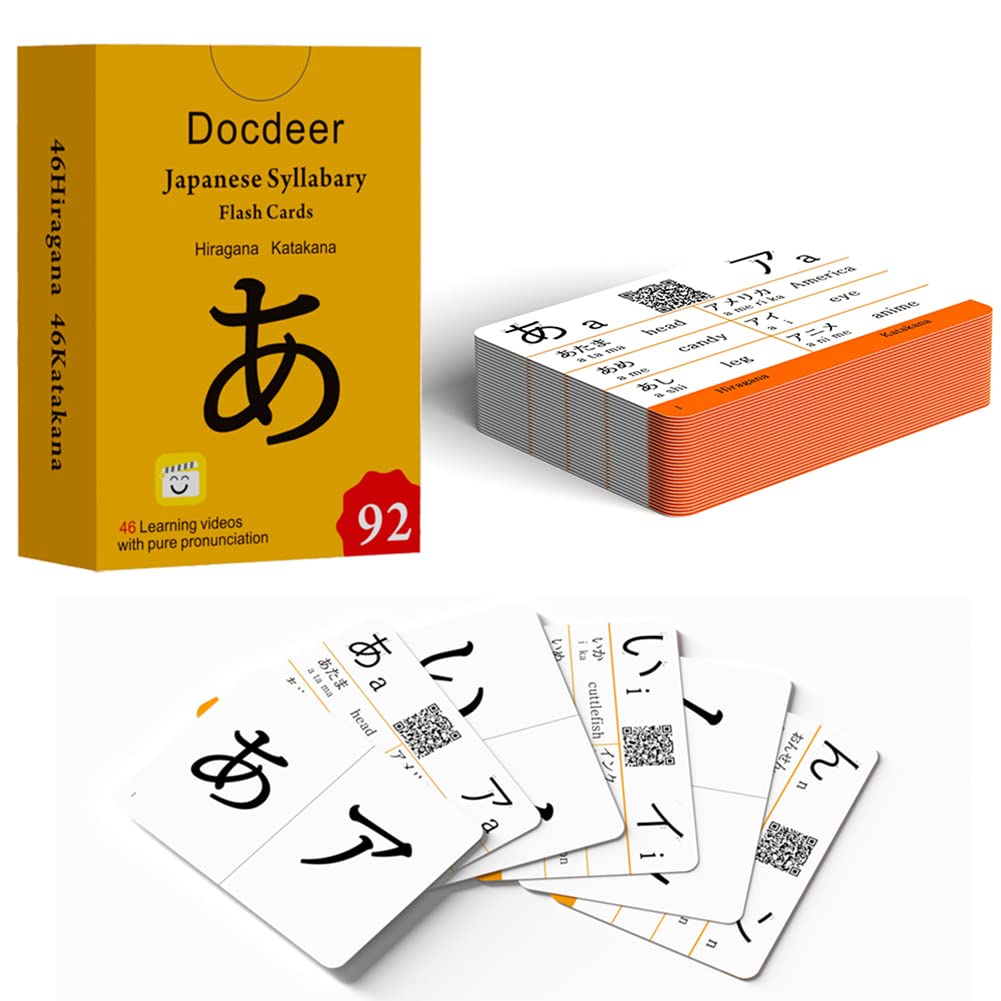 Hiragana and Katakana Syllabary Alphabet Japanese Flash Cards for Beginners - Katakana & Hiragana