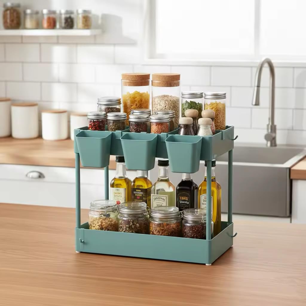 danpinera Storage Cart on Wheels, 3 Tier Bathroom Cart Organizer Slim Laundry Narrow Shelf with