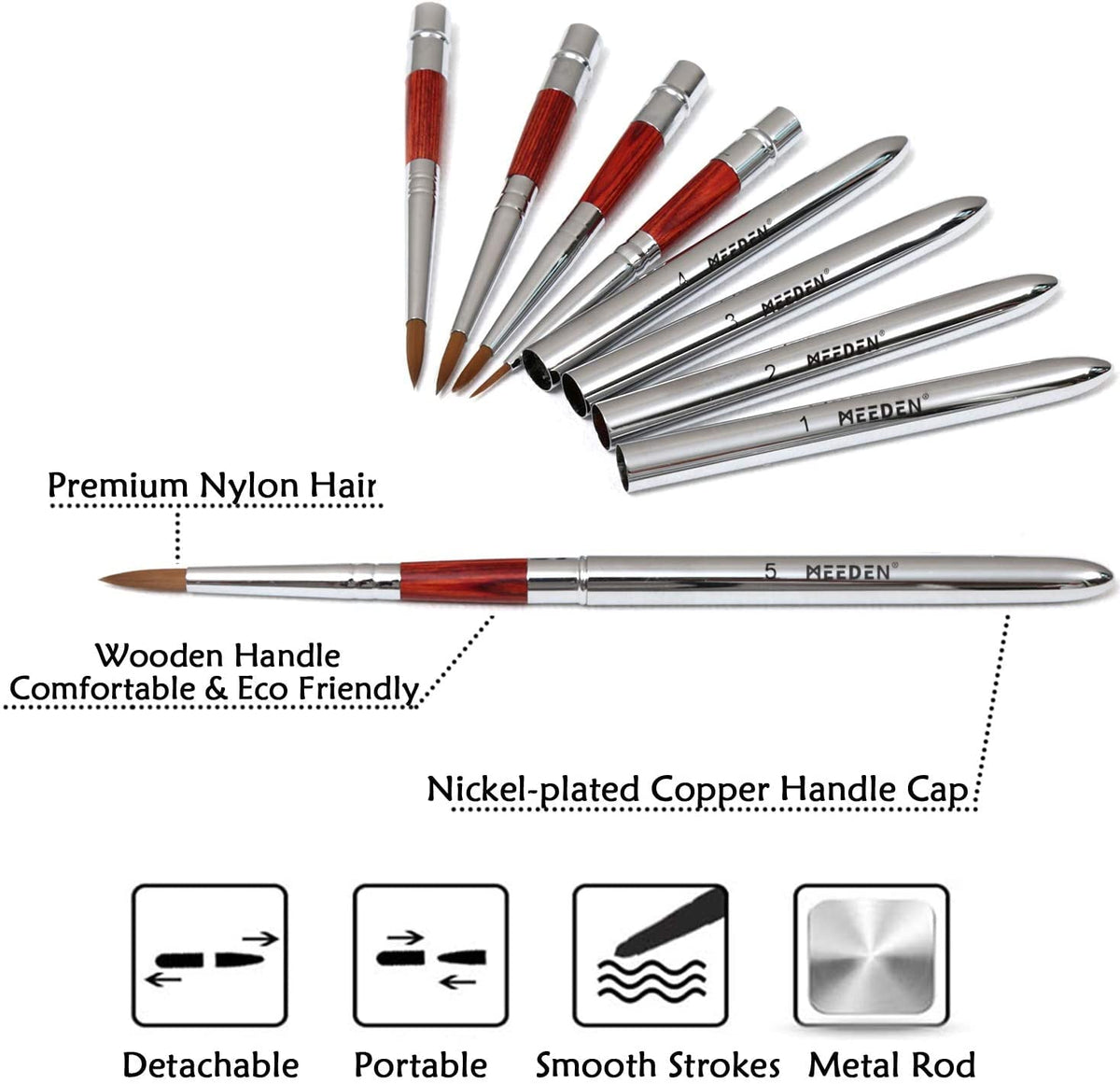 YIHUALE 7Pcs Sable Travel Watercolor Brushes with Leather Bag