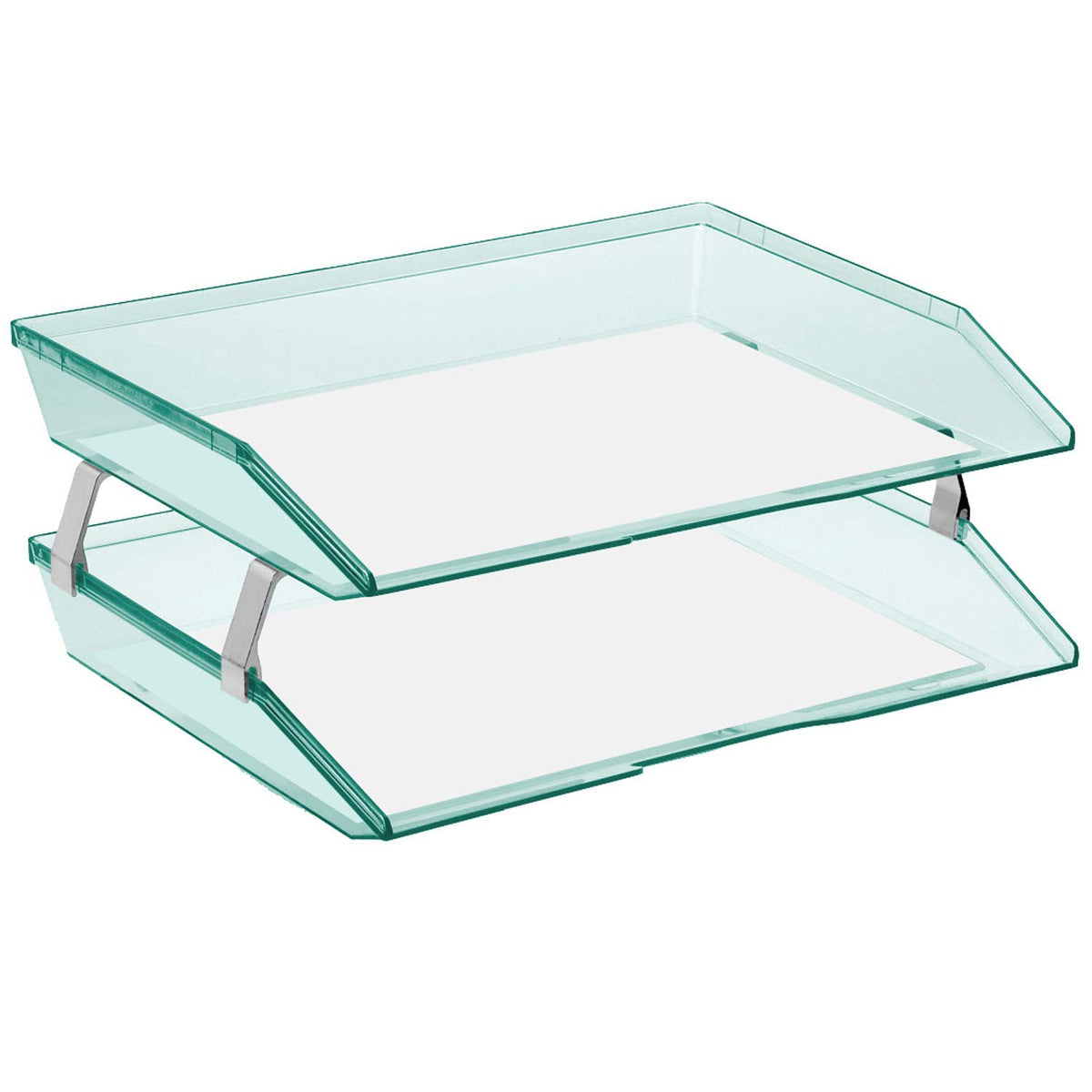 Acrimet Facility 2 Tier Letter Tray, Side Load, Letter Size/A4, Desktop File Organizer, Plastic