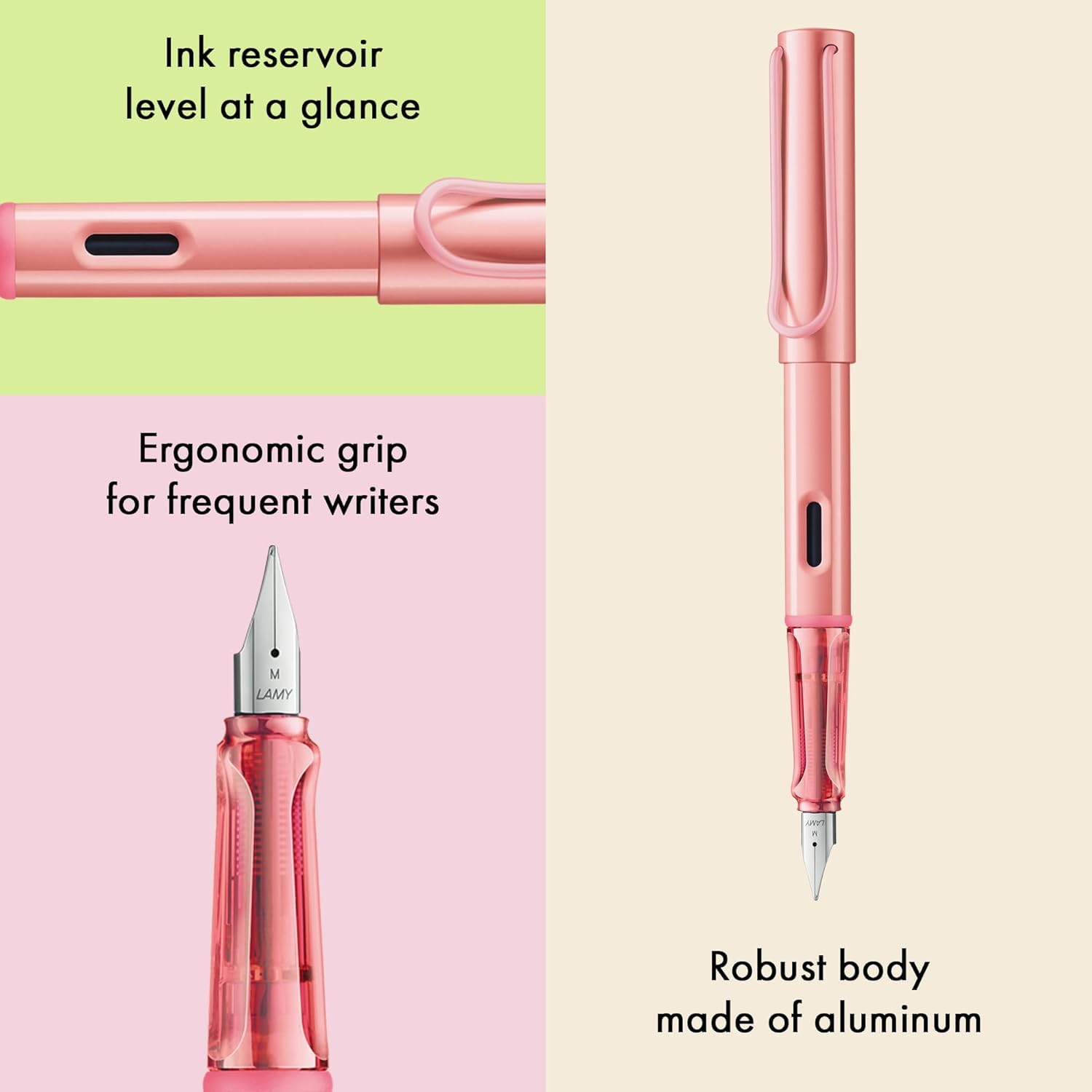 LAMY AL-star flamingo - Fountain Pen with ergonomic grip & polished steel nib in size M
