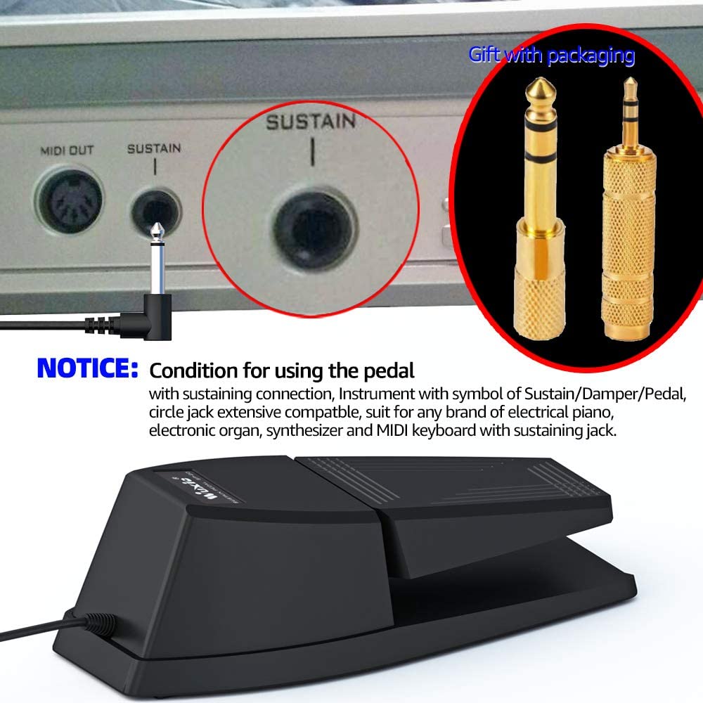 Wuxic new Sustain Pedal，Universal for Yamaha Casio Roland Korg Behringer Moo digital Piano and Midi