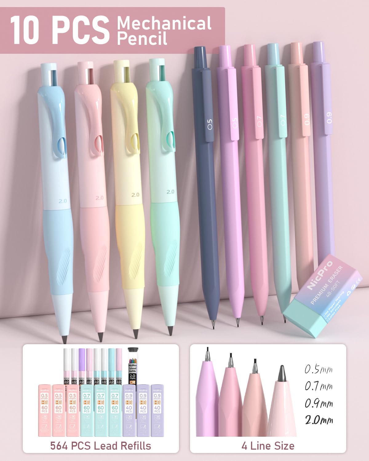 Nicpro 78 Pcs Aesthetic School Supplies with Pen Case, Stationery Set, Pink