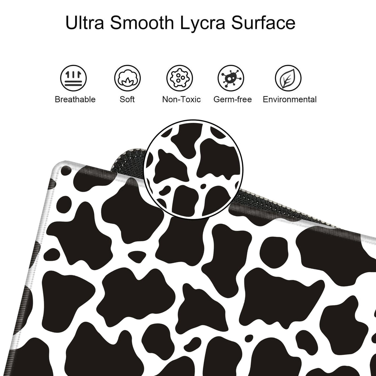 Gaming Mouse Pad Large Mousepad Cow Print Desk Mat XXL Big Desk Pad Rubber Base Computer Pad with