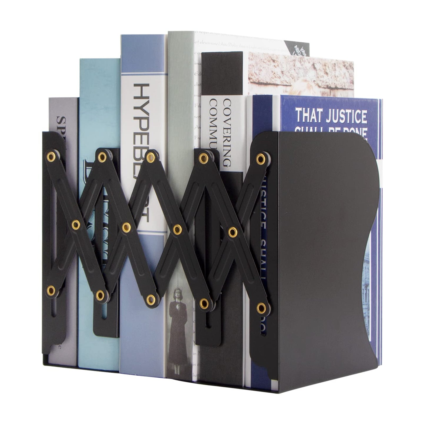 Aobopar Adjustable Book Ends, Metal Bookends for Heavy Books, Desk Book Holder for Shelves, Book