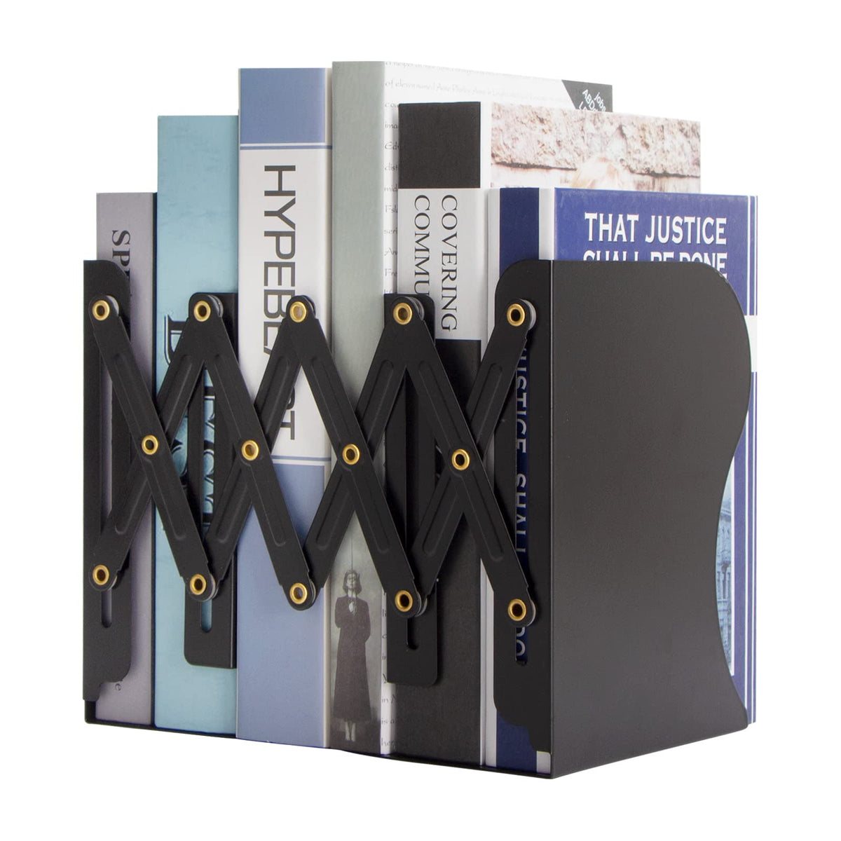 Aobopar Adjustable Book Ends, Metal Bookends for Heavy Books, Desk Book Holder for Shelves, Book