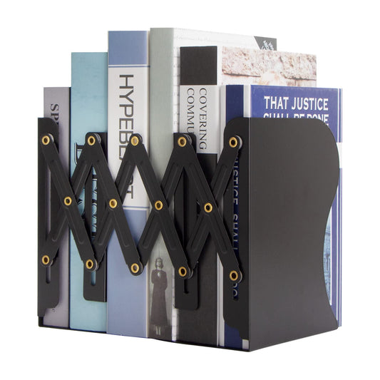 Aobopar Adjustable Book Ends, Metal Bookends for Heavy Books, Desk Book Holder for Shelves, Book