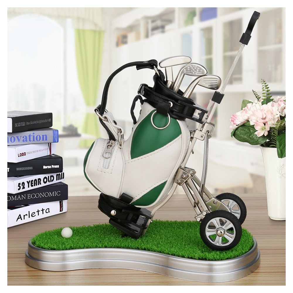 10L0L Golf Pens with Golf Bag Holder, Novelty Unique with 3 Pieces Aluminum Pen for Golf Fanatic
