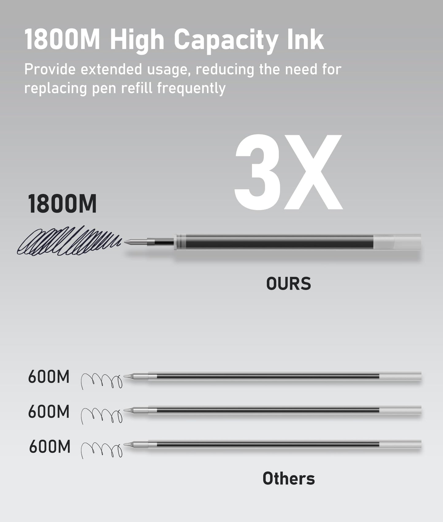 InkSlick 16 Pack Vintage Black Ballpoint Pens 1.0mm Fidget Pens for Adults