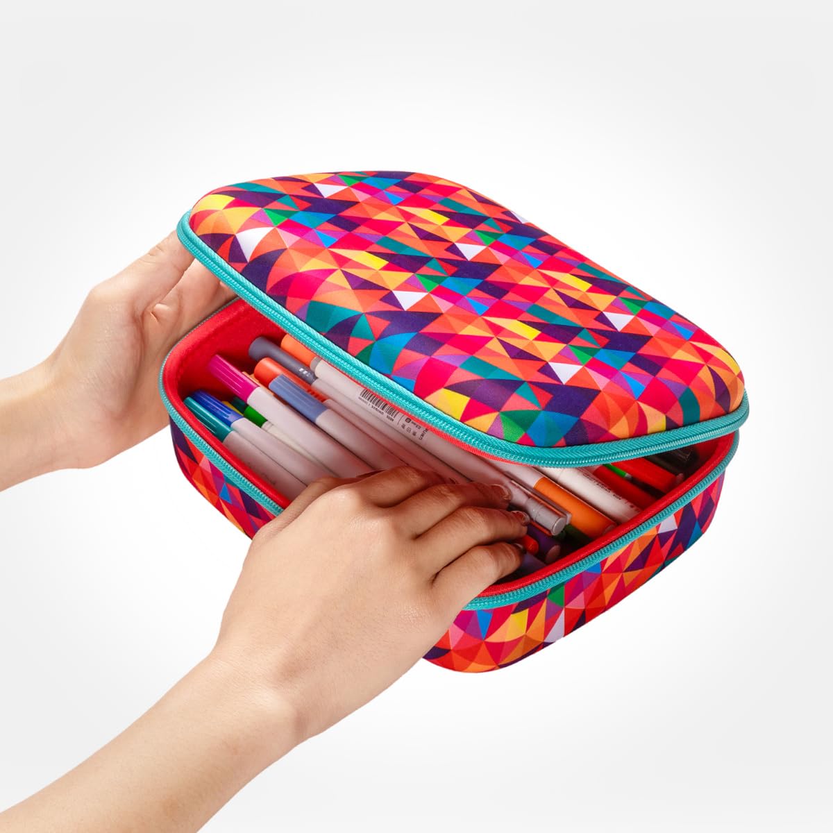 ZIPIT Jumbo Pencil Case, Cute Aesthetic Large Capacity Pencil Box, Colorful