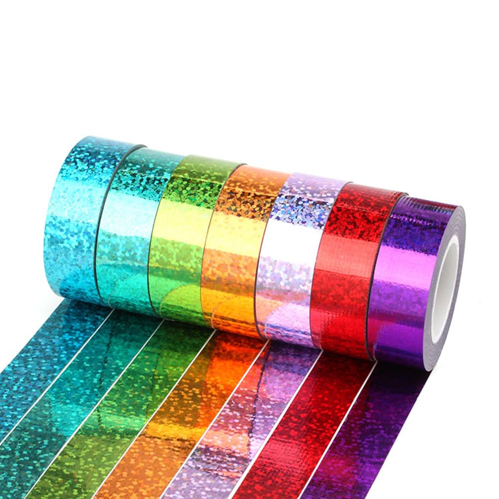 SICCOMA Glitter Prism Tape Strong Adhesive Holographic Sparkle Washi Tape Reflective Glitter