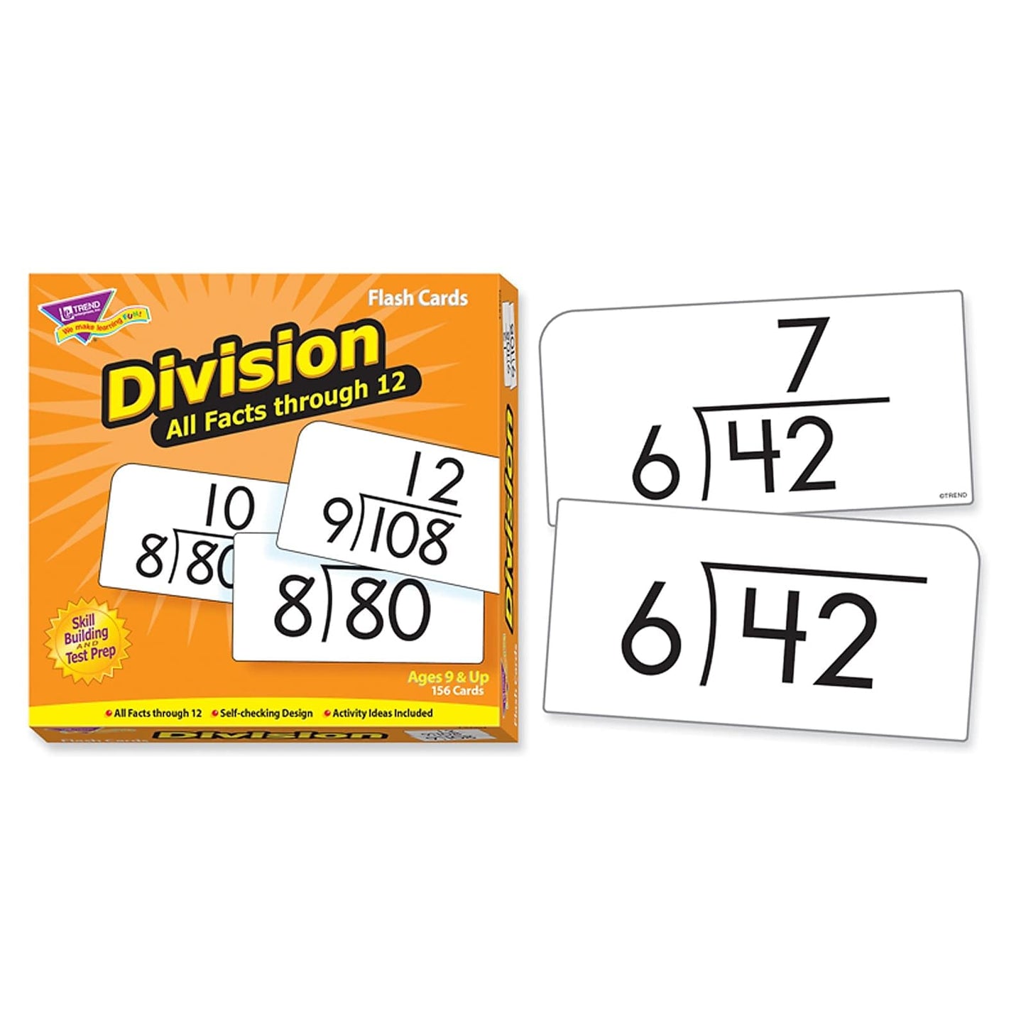 Trend Enterprises: Division All Facts Through 12 Skill Drill Flash Cards, Exciting Way for Everyone