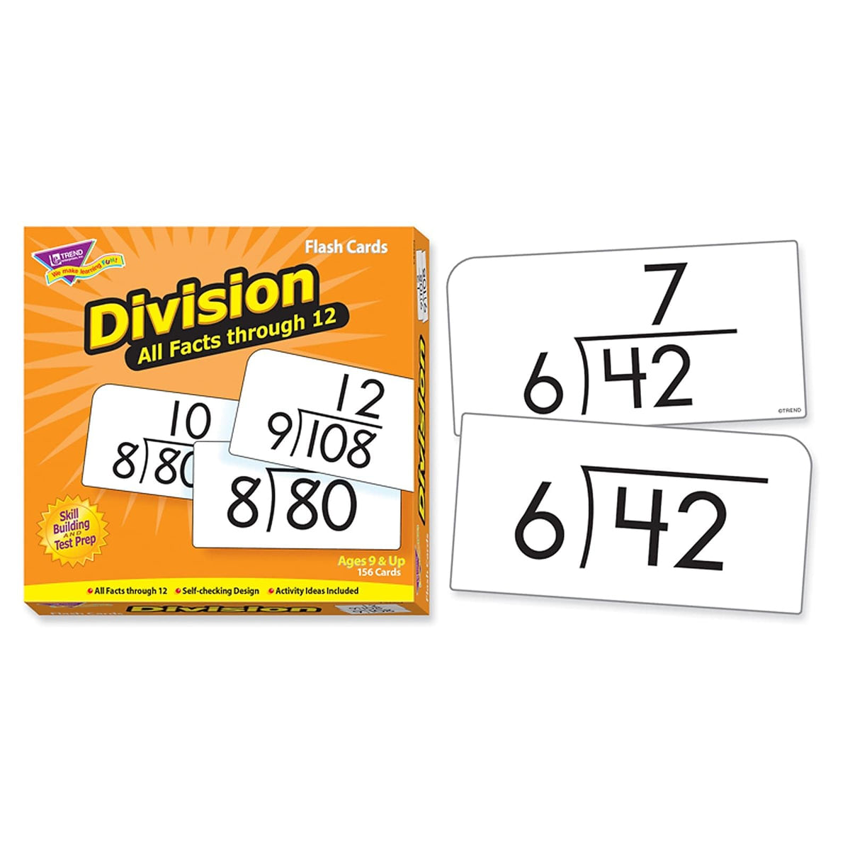 Trend Enterprises: Division All Facts Through 12 Skill Drill Flash Cards, Exciting Way for Everyone