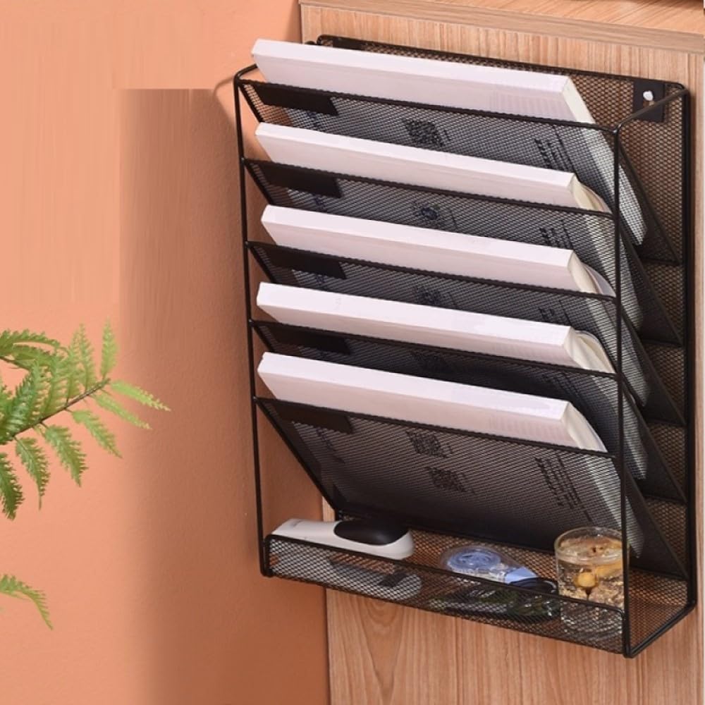 Kuntine.B 6-Tier Wall File Organizer Hanging File Organizer Cubicle Organizer Wall File Holder for