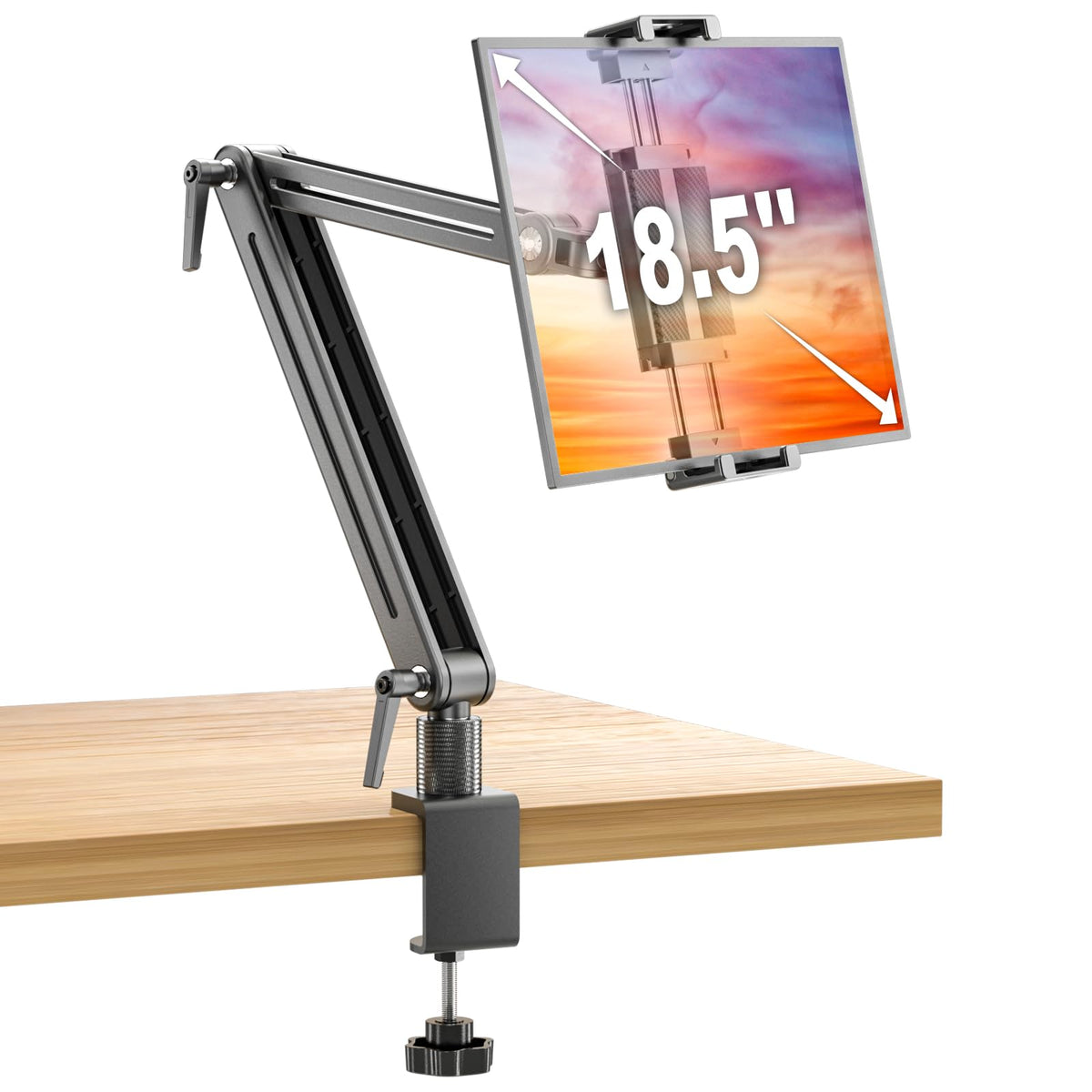 Portable Monitor Arm Mount Holder Screen Stand 18.5" 360° Rotating Base