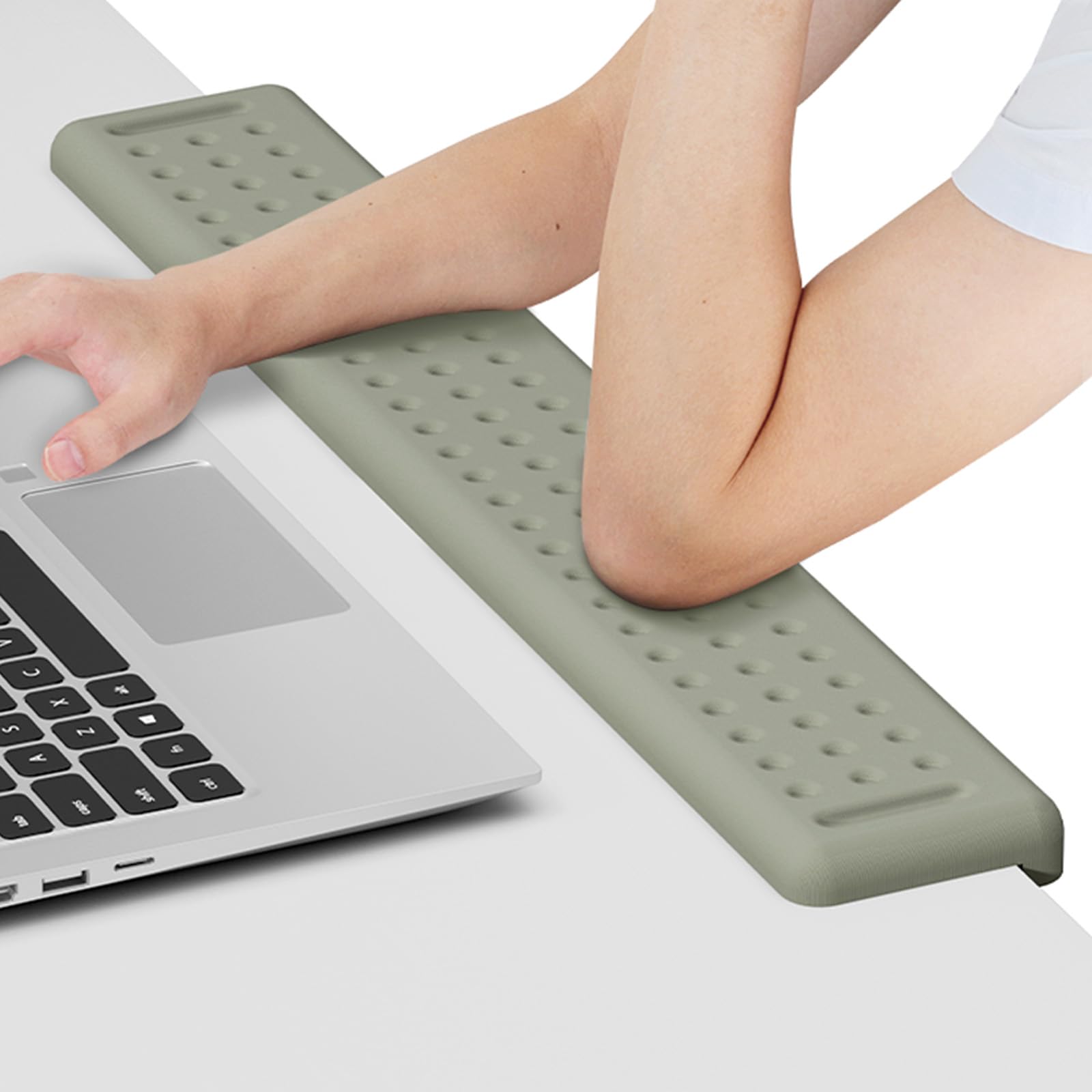 Leolee L-Shaped Desk Long Wrist Rest Elbow 60CM, Grey Arm Rest for Desk