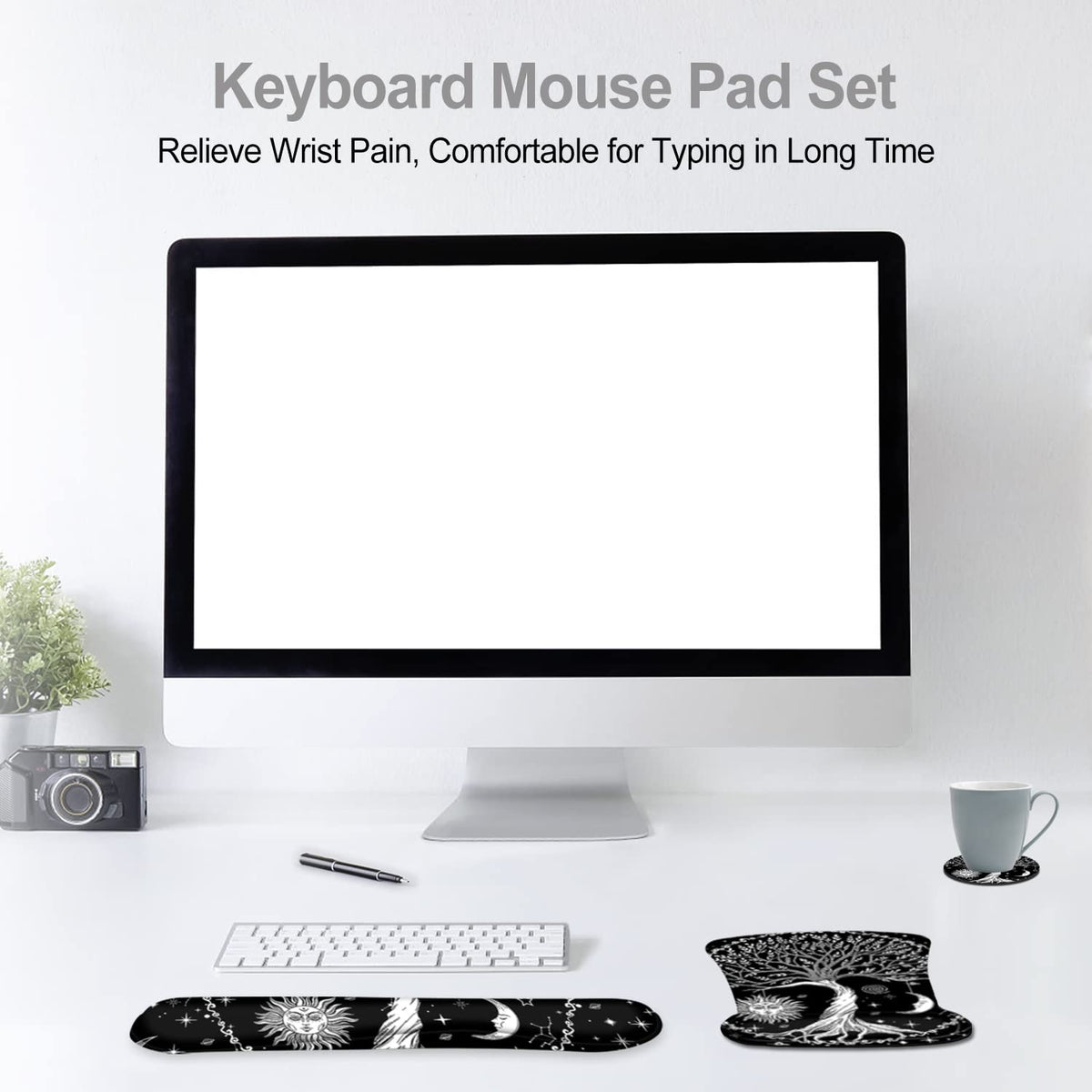 Keyboard Wrist Rest Mouse Pad Support, ToLuLu Gel Ergonomic Mouse Pads for Computer Laptop PC