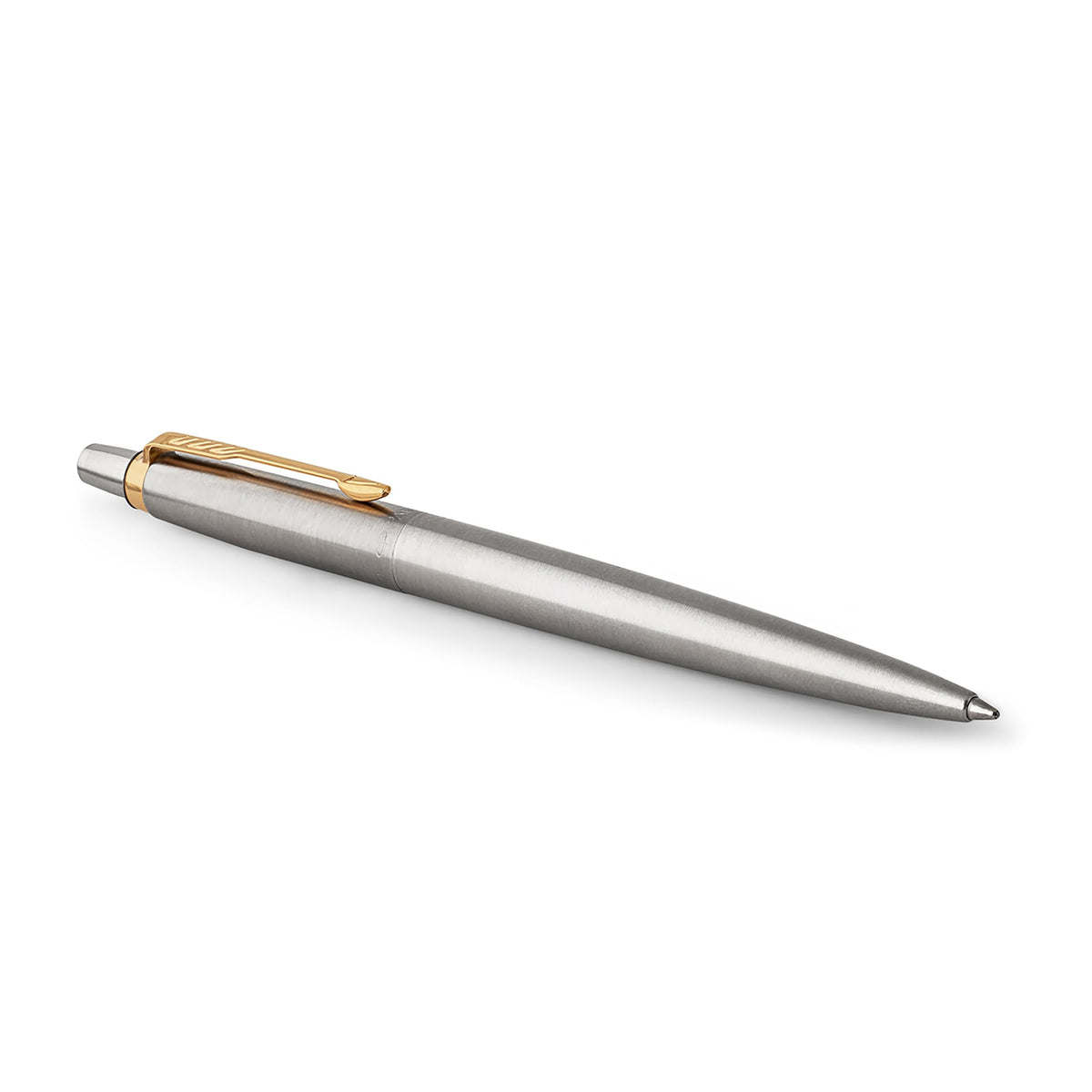 Parker Jotter Duo Gift Set with Ballpoint Pen & Fountain Pen, Stainless Steel with Gold Trim, Blue