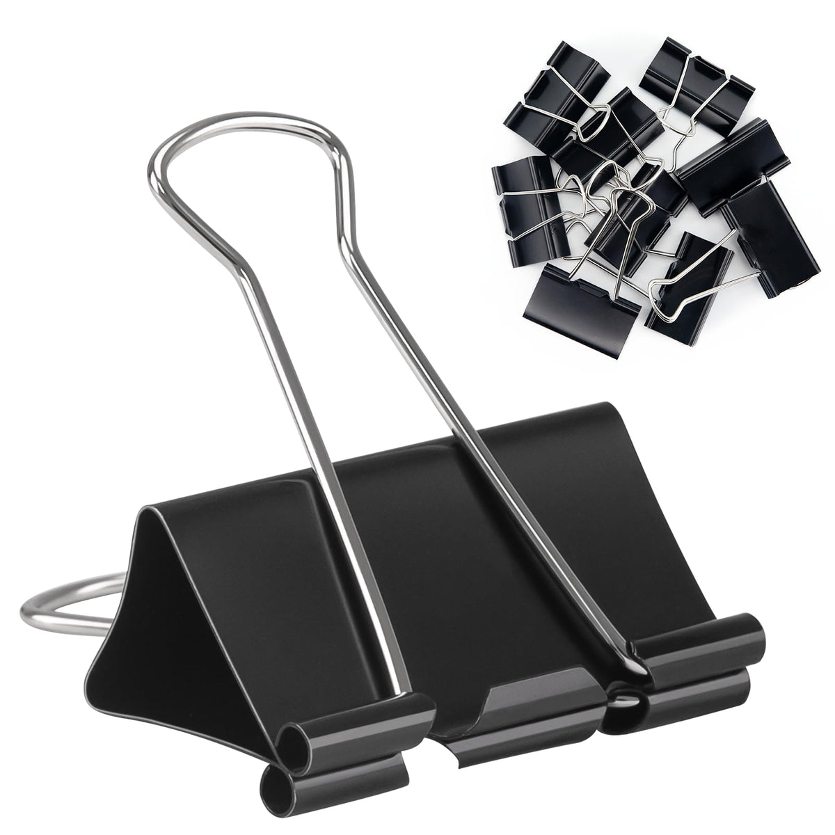 OWLKELA 24 Pack Binder Clips, 2 Inch, Black