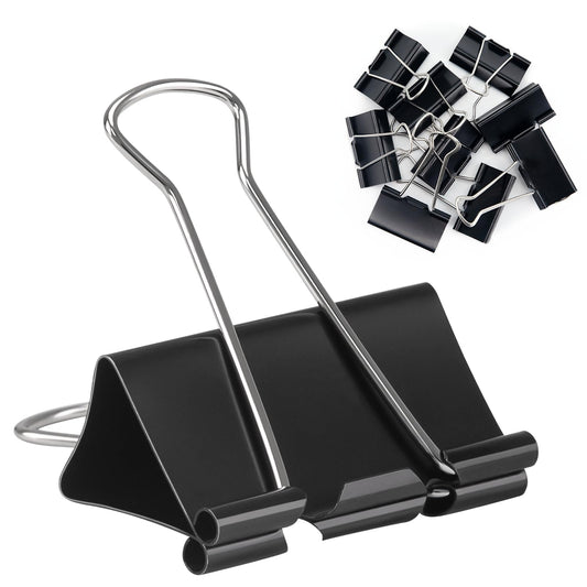 OWLKELA 24 Pack Binder Clips, 2 Inch, Black