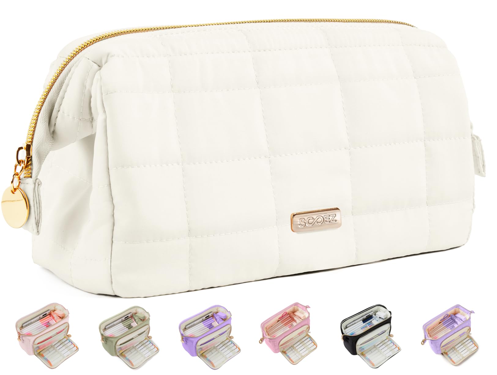 Sooez Large Pencil Case Pouch, Soft Pencil Bag with Zipper, Pen Bag
