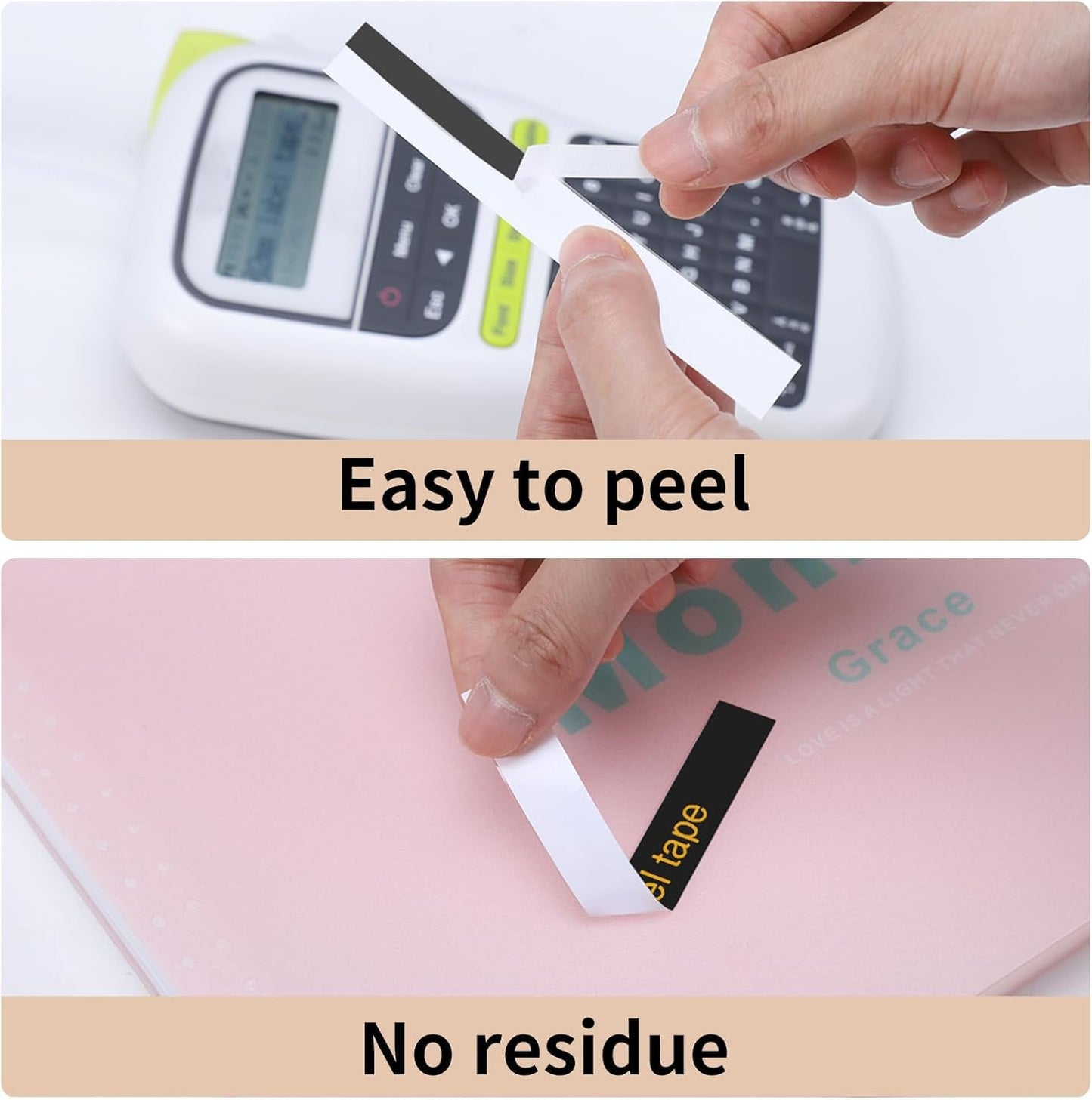 Replacement for Brother P Touch Label Maker Tape Gold on Black 12mm 0.47"