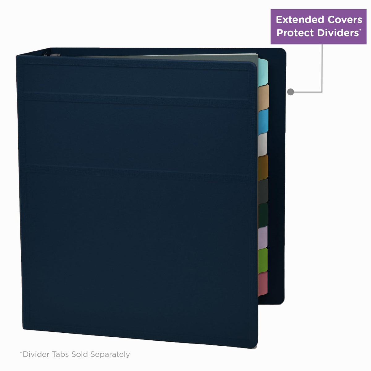 Carstens 2-Inch Heavy Duty 3-Ring Binder - Side Opening, Navy Blue, Durable Plastic, Precision