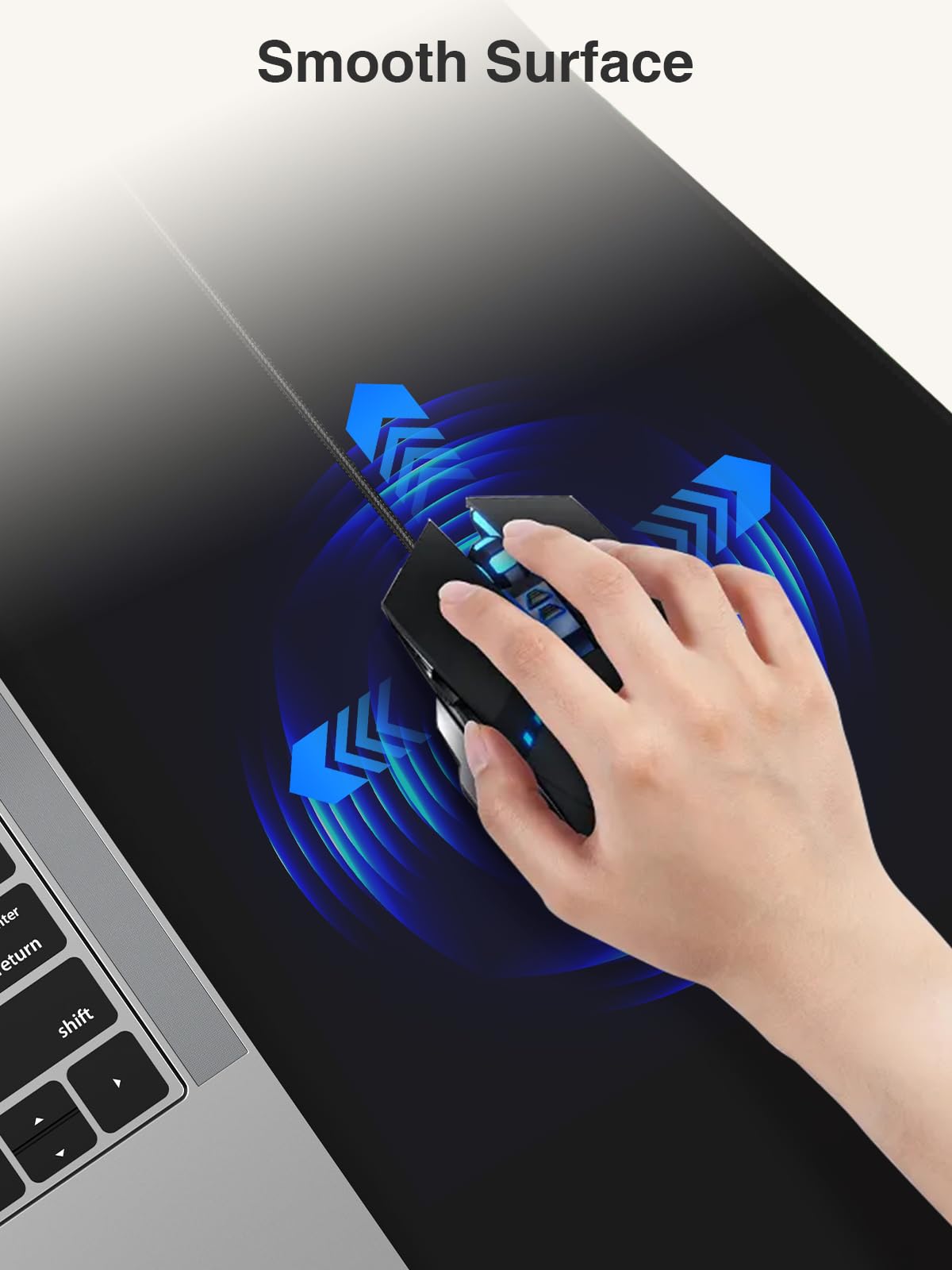 Magnetic Wireless Charging Mouse Pad, 31.5"x11.8" Large Desk Mat