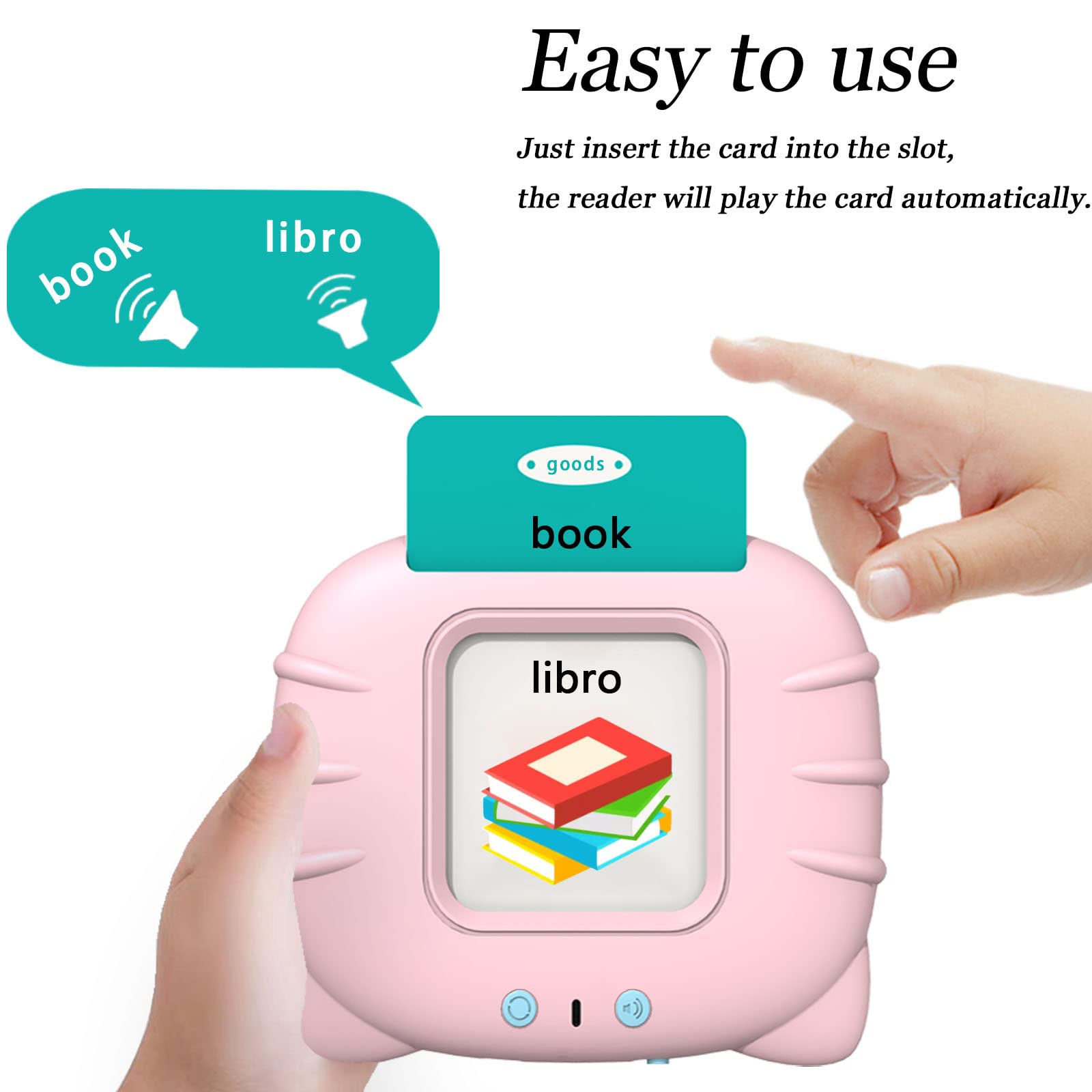 Startcan Spanish & English Talking Flash Cards for Toddlers 1 2 3 4 5 6, Audible Toys for Kids to