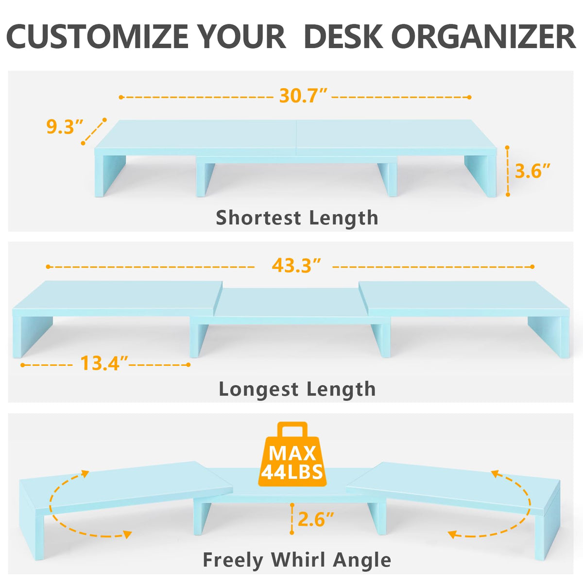 TAVR Dual Monitor Stand Riser, Wooden Computer Monitor Stand for 2 Monitors