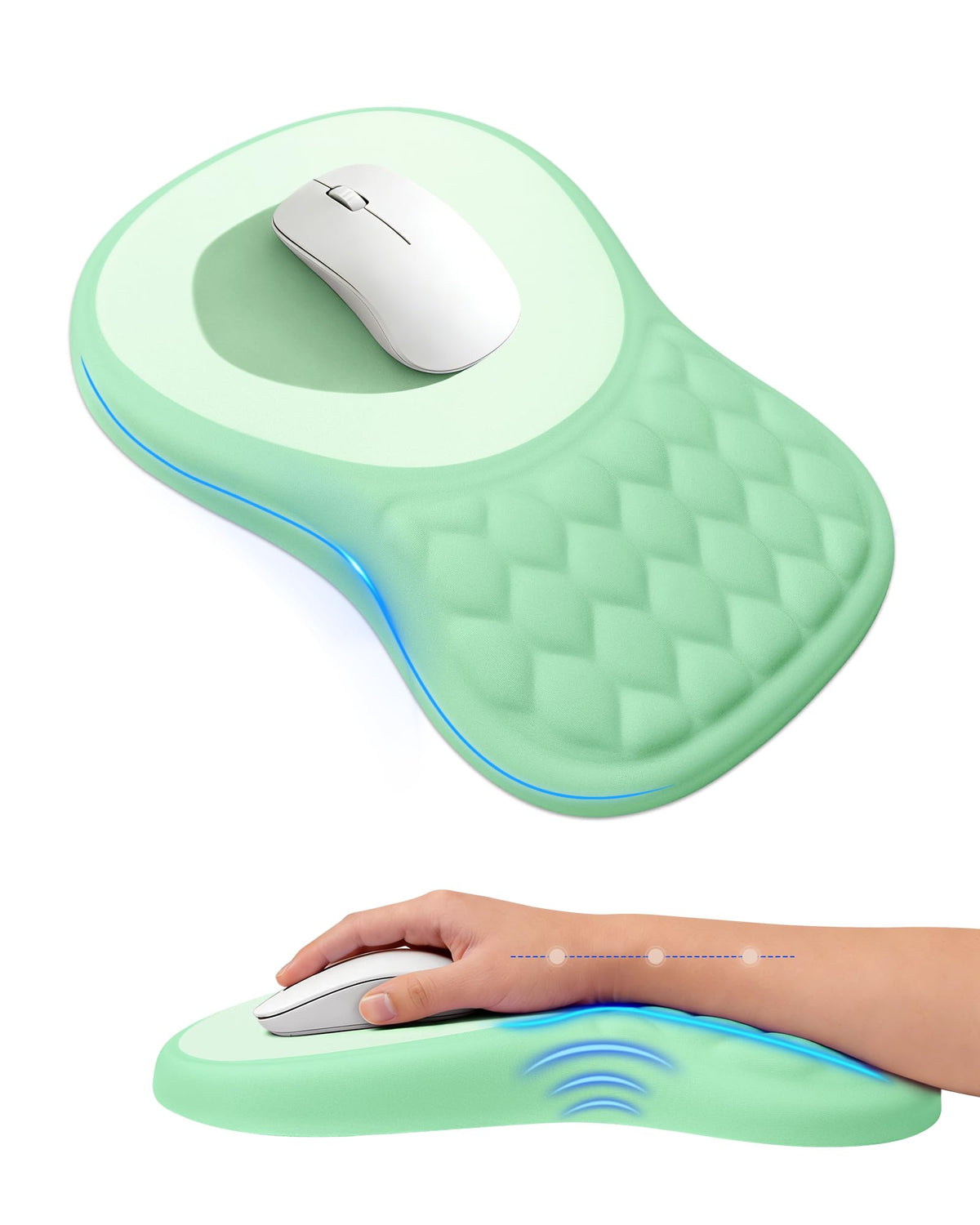 PVIPCZ Ergonomic Mouse Pad with Sloped Memory Foam Wrist Rest