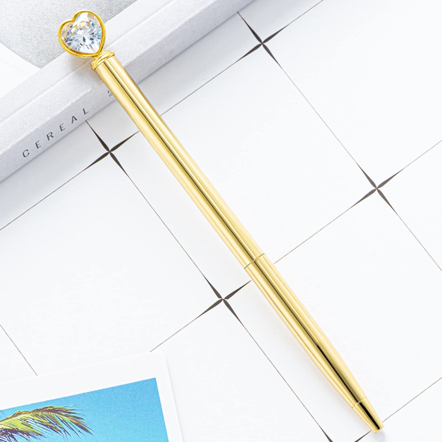 U Scinan 6Pcs Metal Ballpoint Pen 1.0MM Black Ink Refillable Ball Pen with Creative Top Design