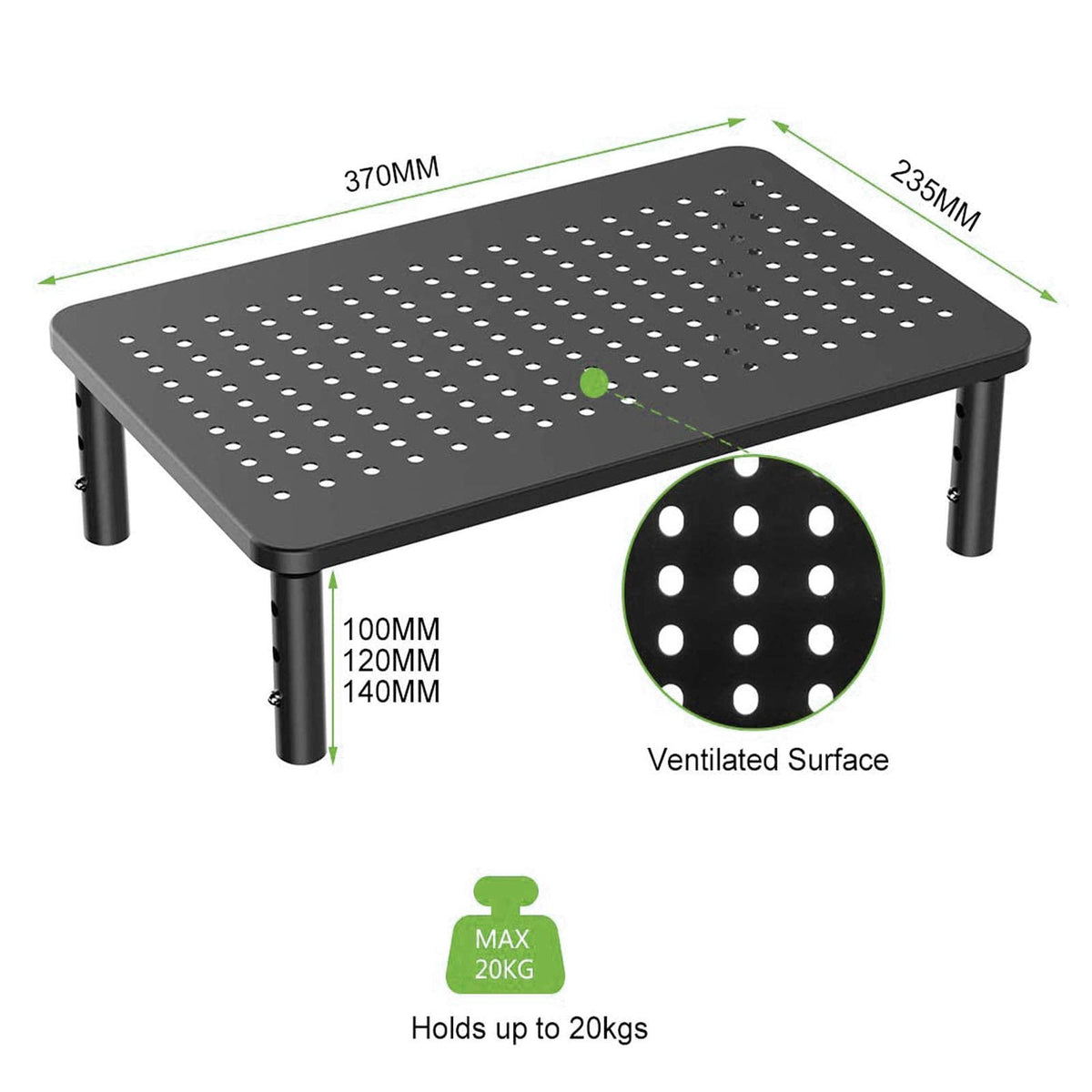 Bracwiser Monitor Stand Riser,3 Level Height Adjustable Desktop monitor stand for Computer, Laptop