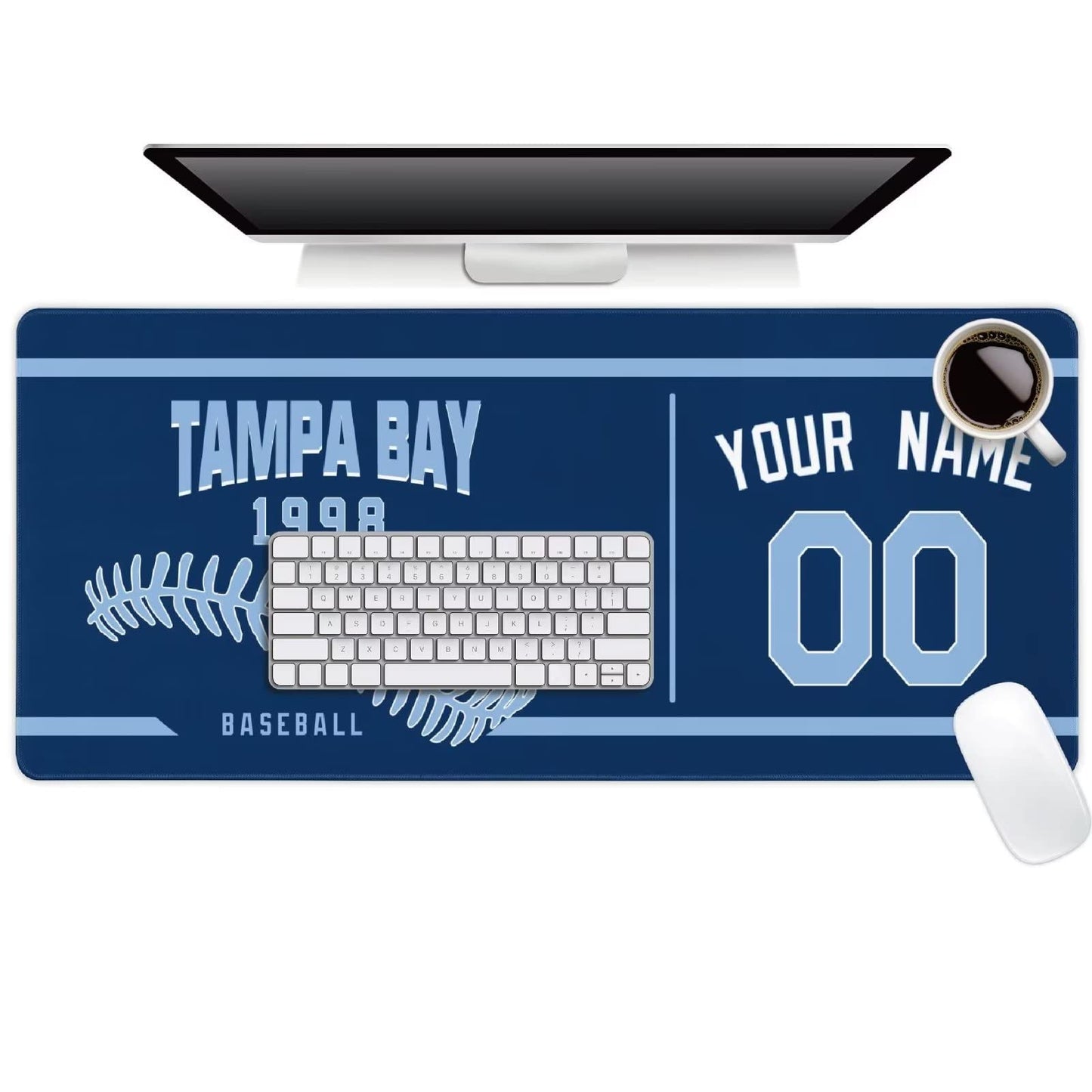 Tampa Mouse Pad Custom Any Name and Number Personalized Desk Pad for Men Women Youth Gifts
