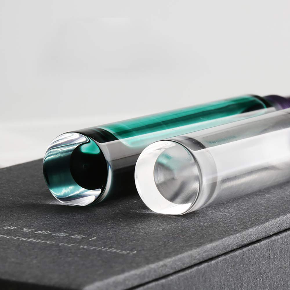 Lanxivi Majohn C1 Fountain Pen Fine Nib Clear Transparent Acrylic Resin, Mini Pocket Pen