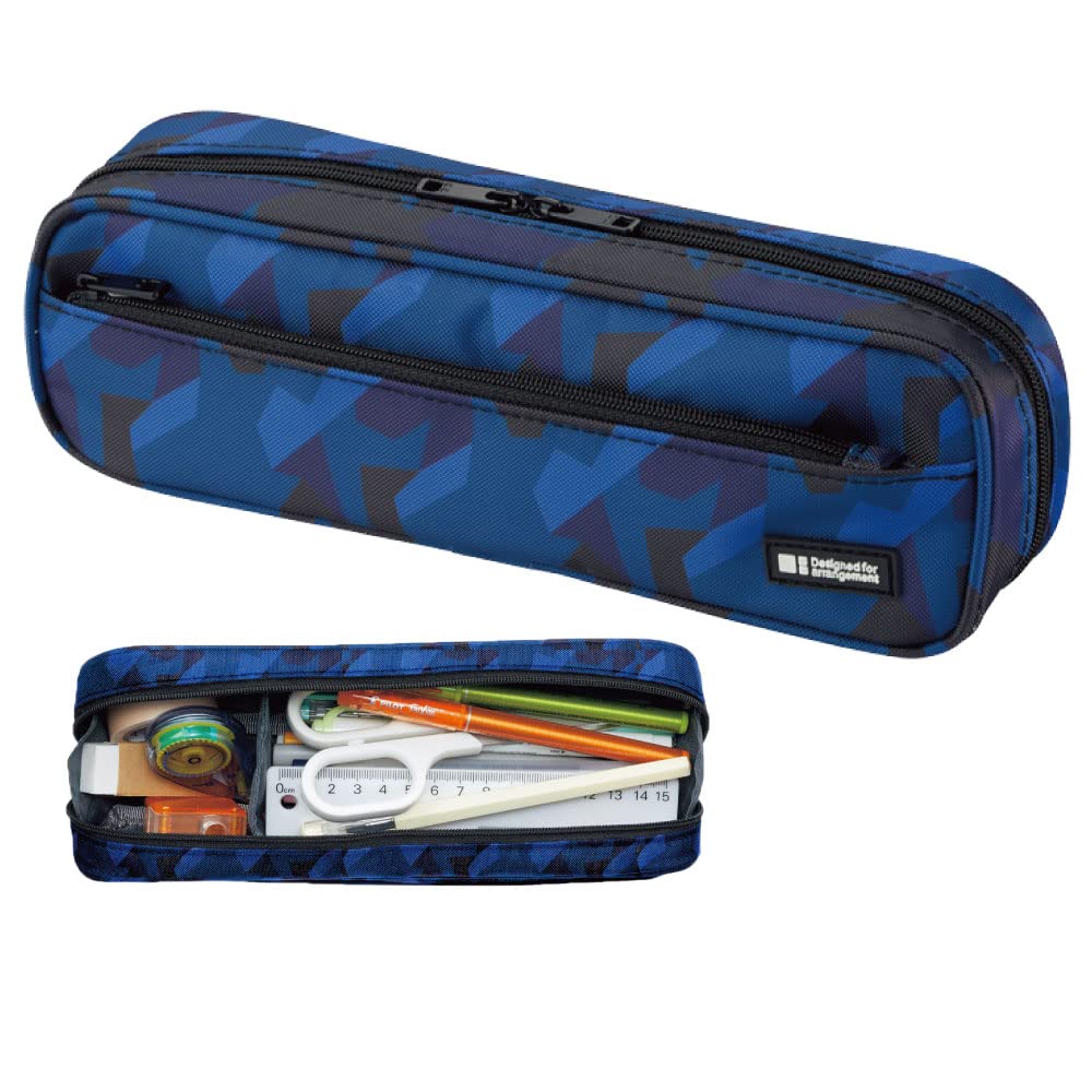 LIHIT LAB Large Capacity Zipper Long Pencil Case For School Office College, Big Capacity Pencil Bag