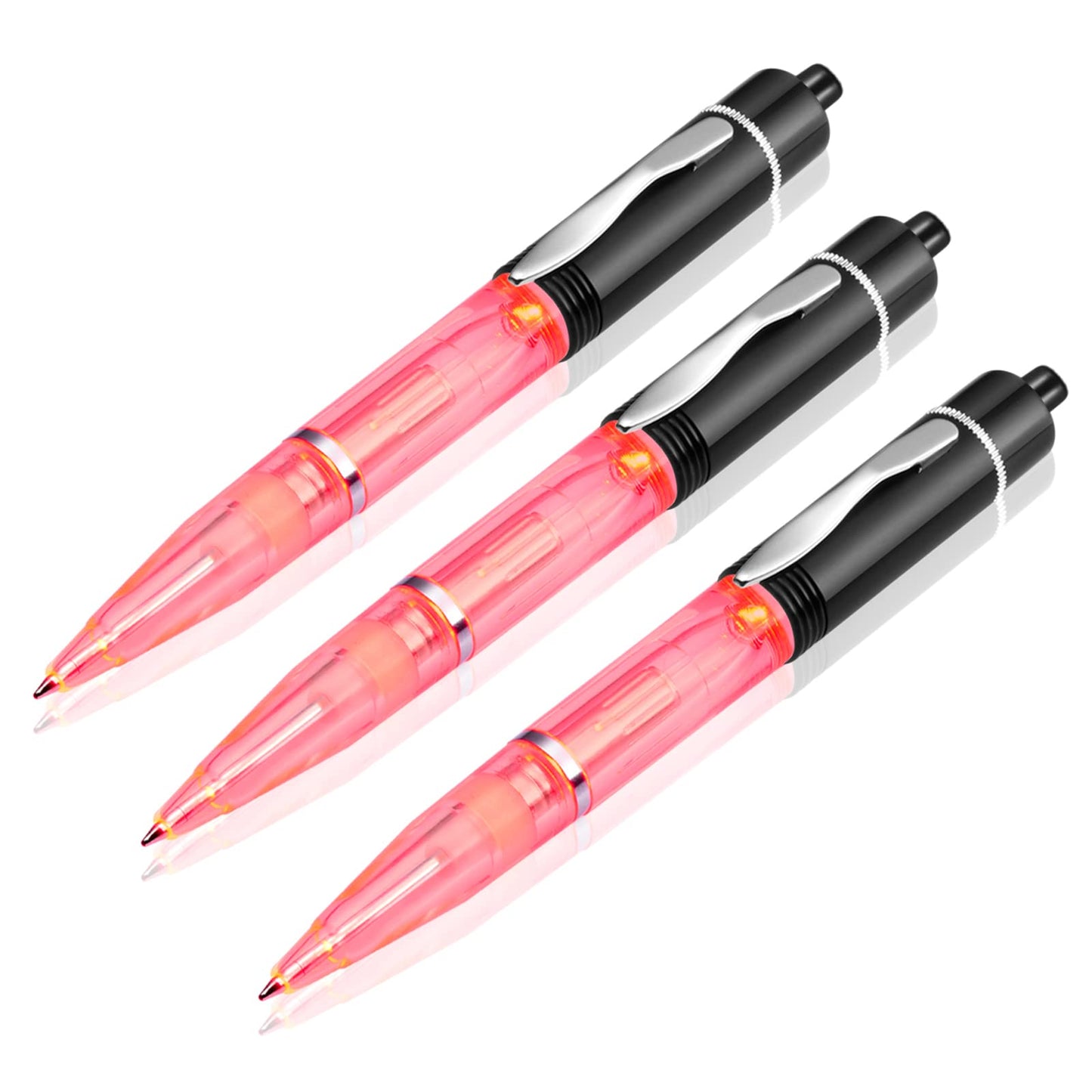 Glovion LED Light Pen, Lighted Ballpoint Pen Penlight for Nighttime Writing – Red Light with Black