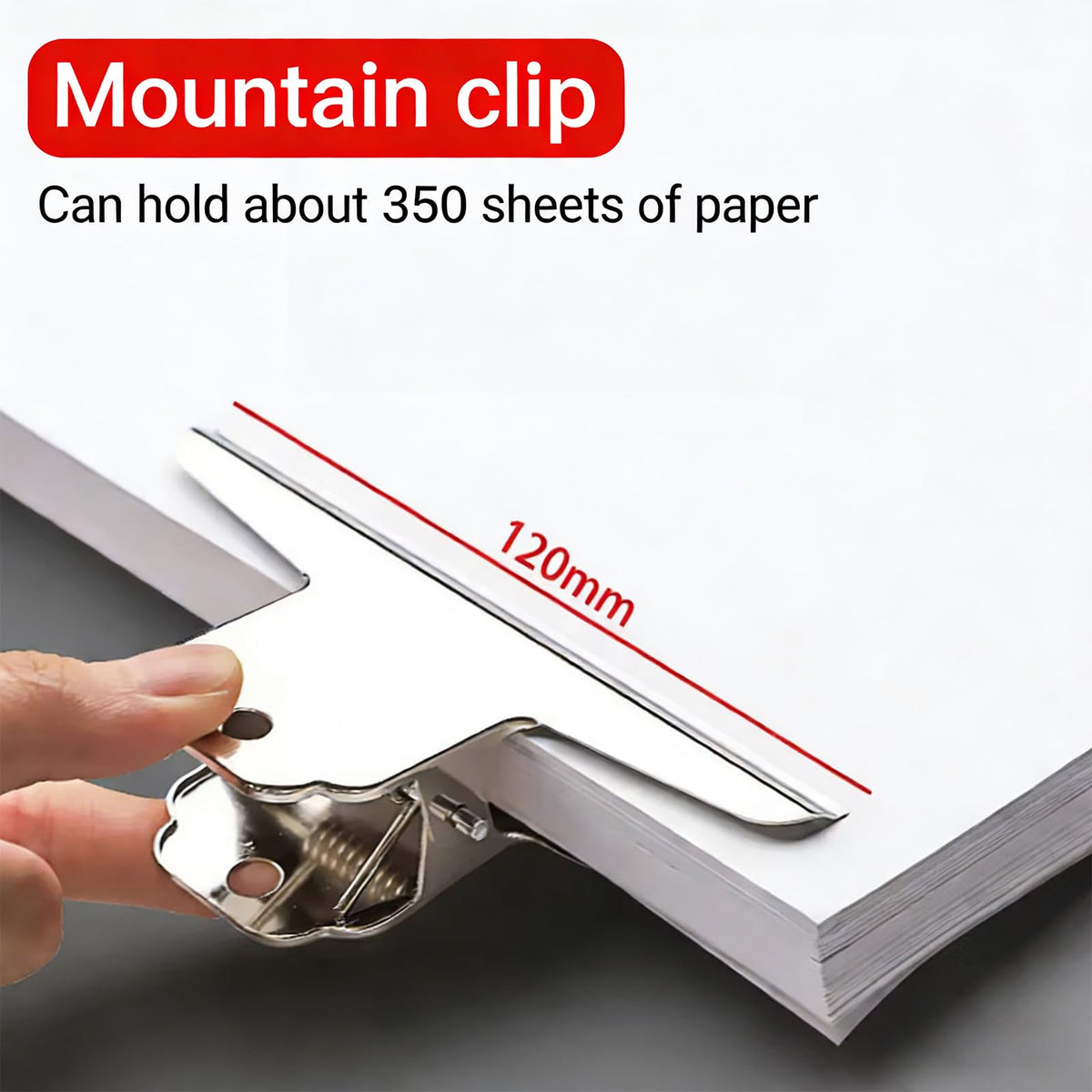 Extra Large Bull Paper Clips, 4.72 Inch - 12 Pack, Silver, 120 mm, Stainless Steel Mountain Binder