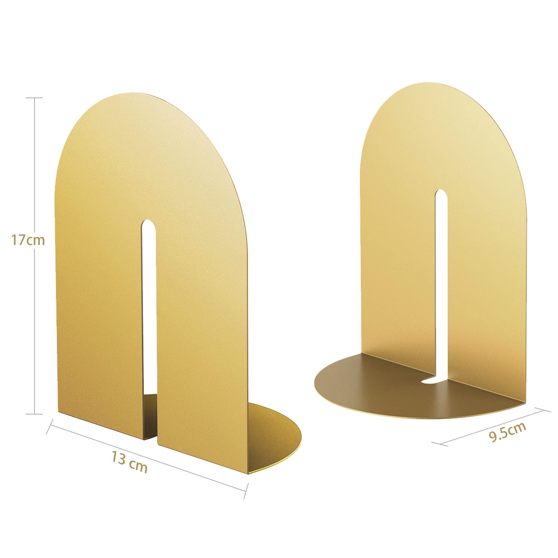 Ondeam Runway Gold Bookends for Books,1 Pair Metal Book Holders for Office Shelves Adults & Kids