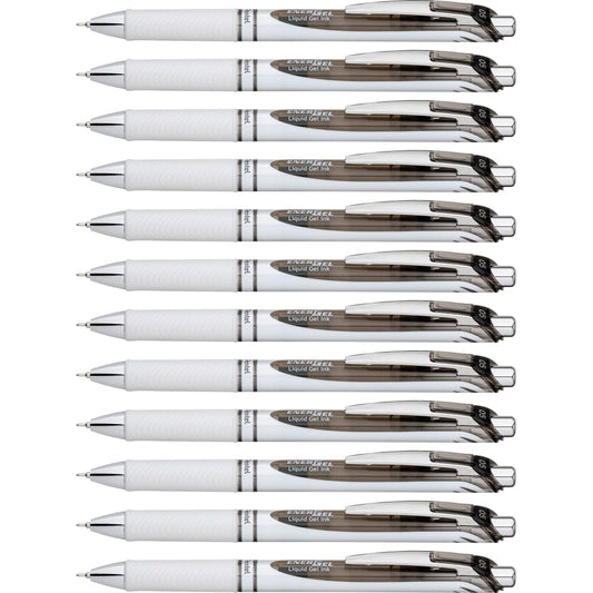Pentel EnerGel Pearl Deluxe RTX Liquid Gel Pen, 0.5mm, Fine Line, Needle Tip, Black Ink, Box of 12