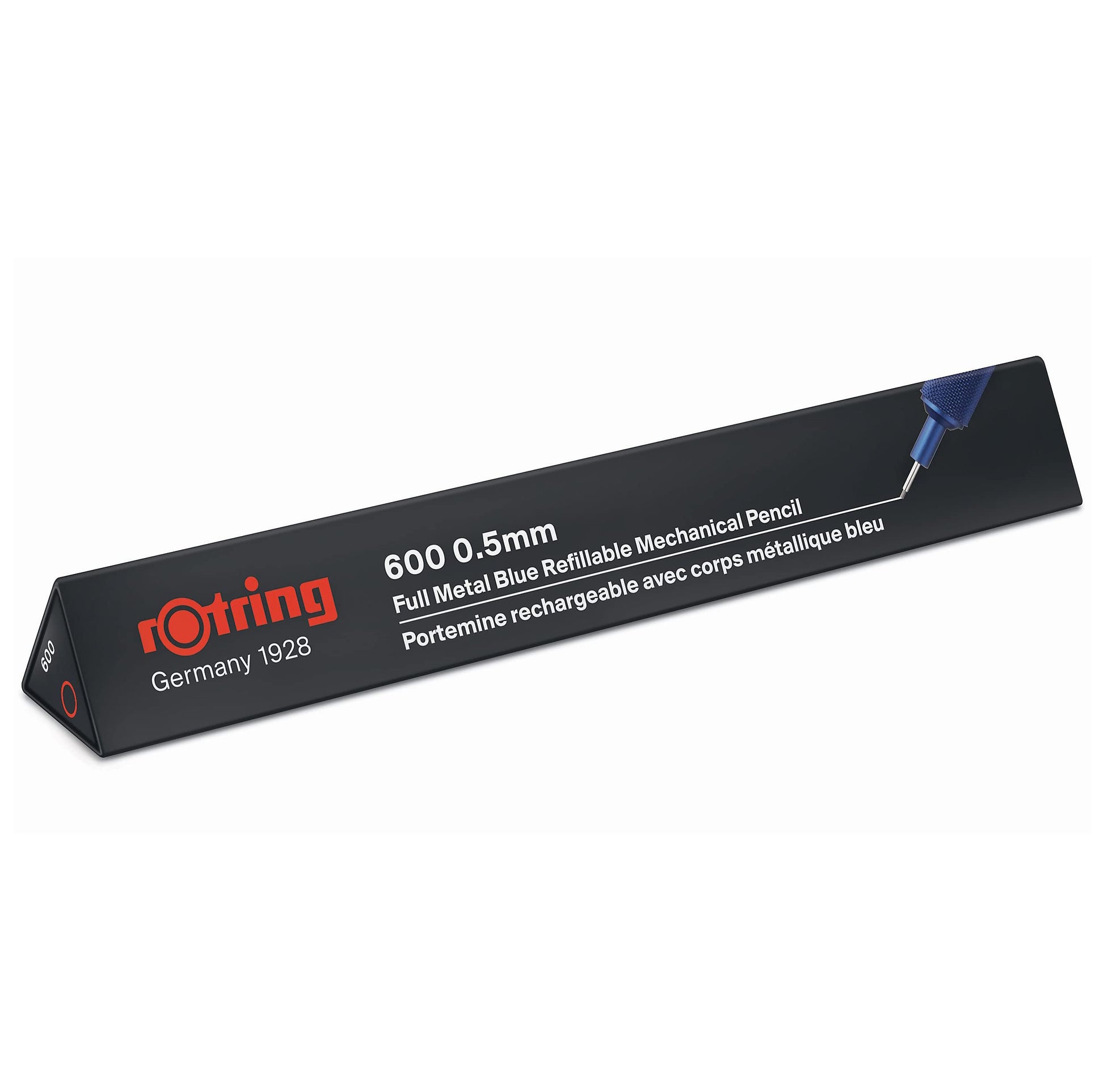 Rotring 600 Mechanical Pencil 0.5 mm Blue Full-Metal Pencil Body Hexagonal Drafting Stocking