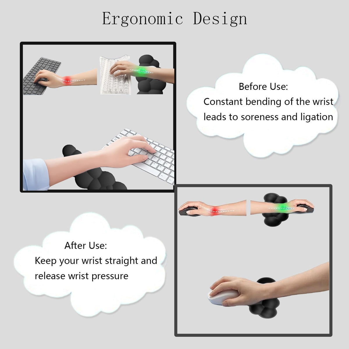Cloud Mouse Pad Keyboard Wrist Rest 4PCS Extended Large Galaxy Desk Mat Pad Set Memory Foam