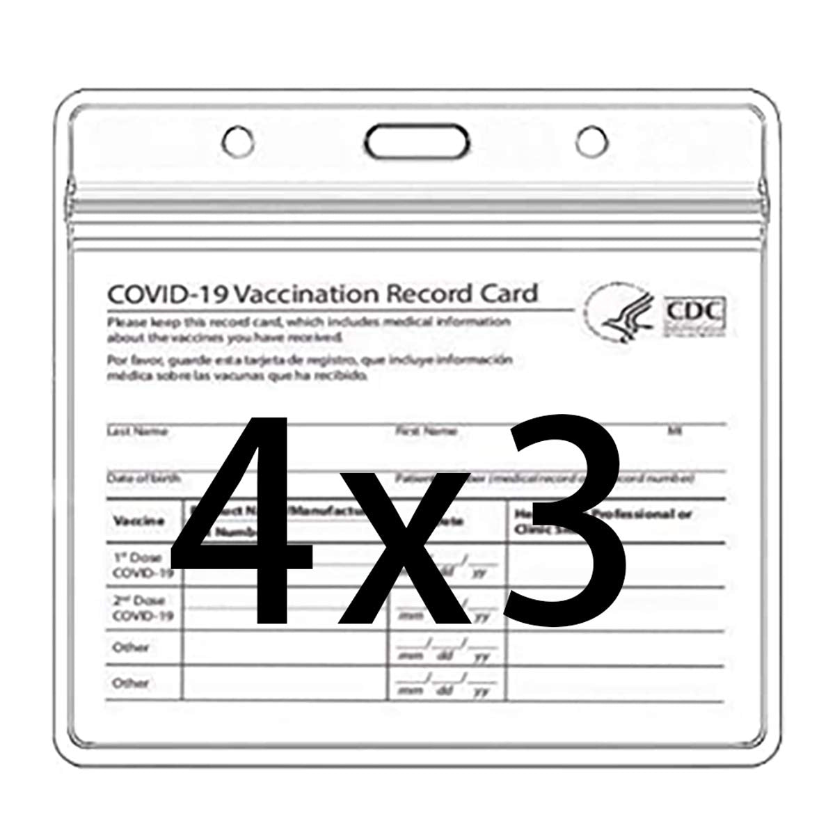 Vaccine Card Holder，Vaccine Card Protector Waterproof Covid Vaccination Card Holder 4 X 3 Inches