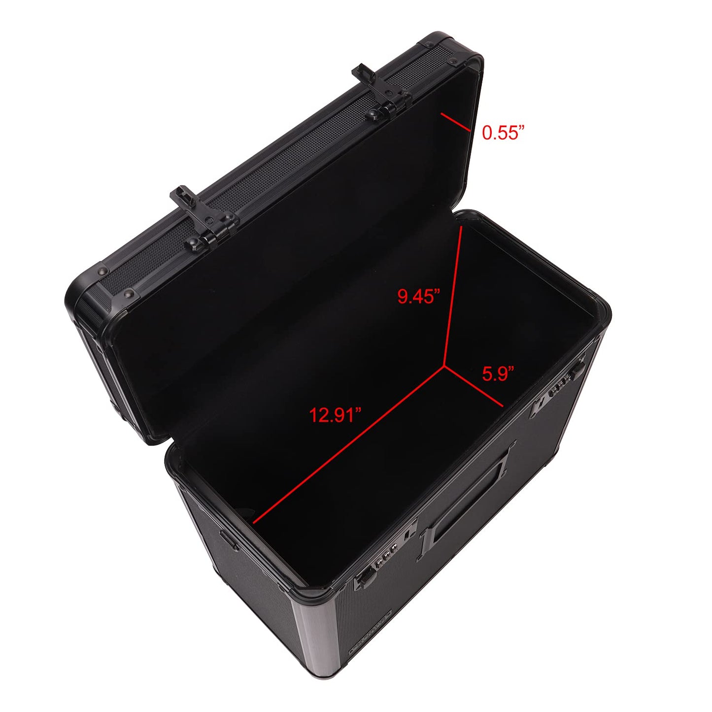 Vaultz Locking File Organizer Box with Combination Lock, 14" x 7" x 12.19", Black