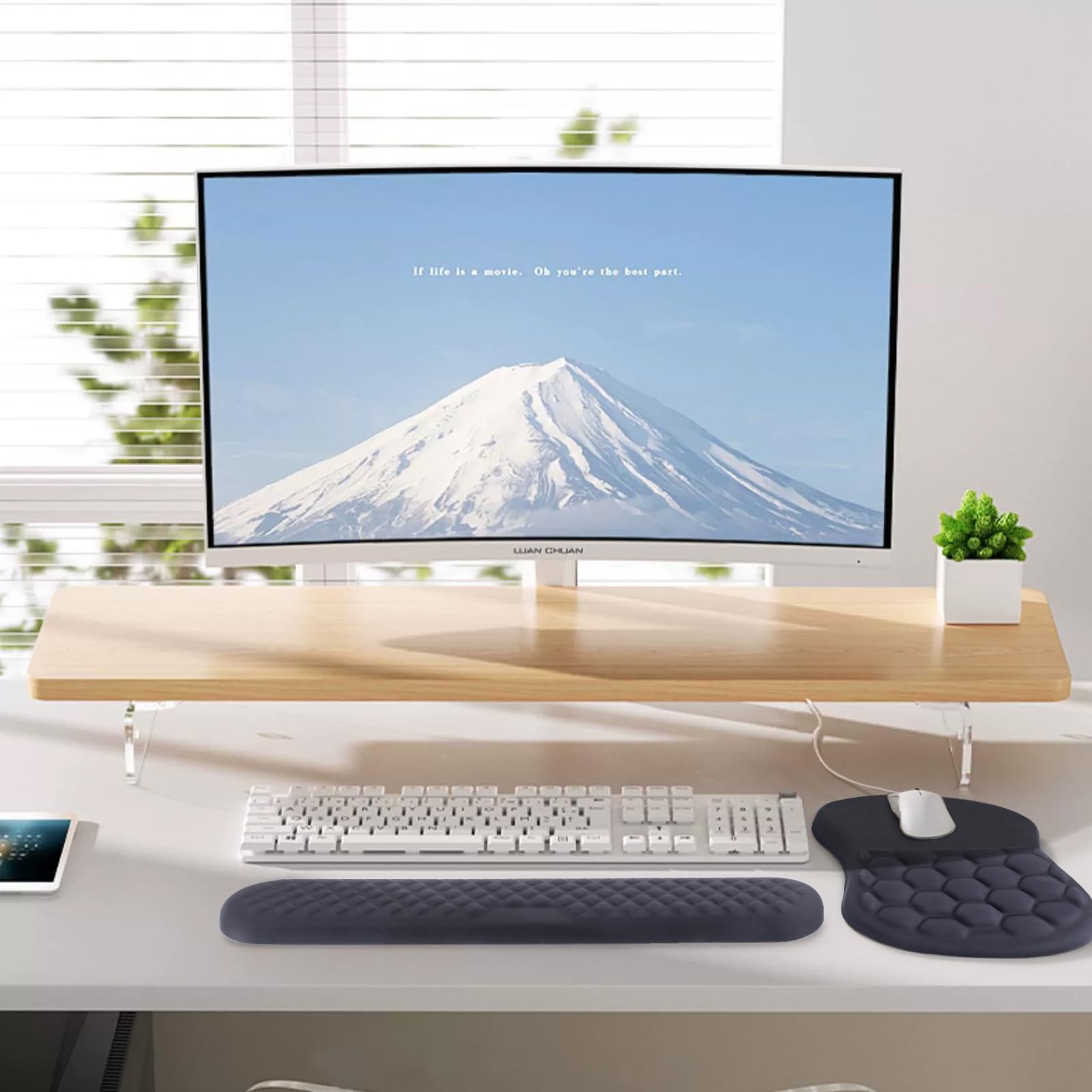 Laokiiy Ergonomic Mouse Pad Wrist Support, 2 in 1 Keyboard Wrist Rest Set